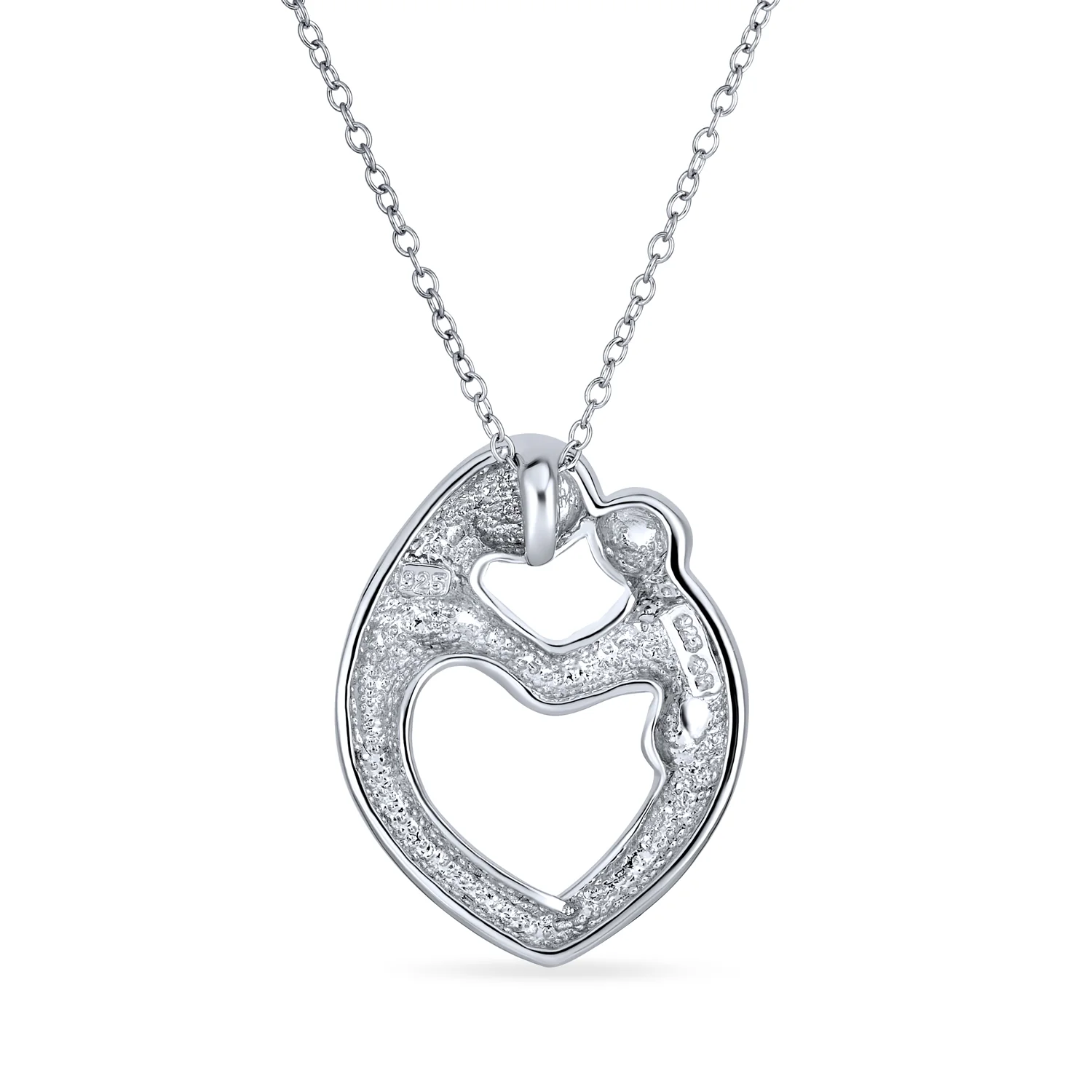 Loving Mother Family Heart Pendant Necklace Gold Plated .925 Sterling Silver - Image 4