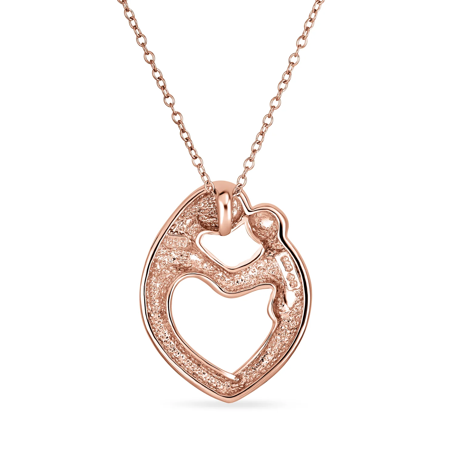 Loving Mother Family Heart Pendant Necklace Gold Plated .925 Sterling Silver - Image 5