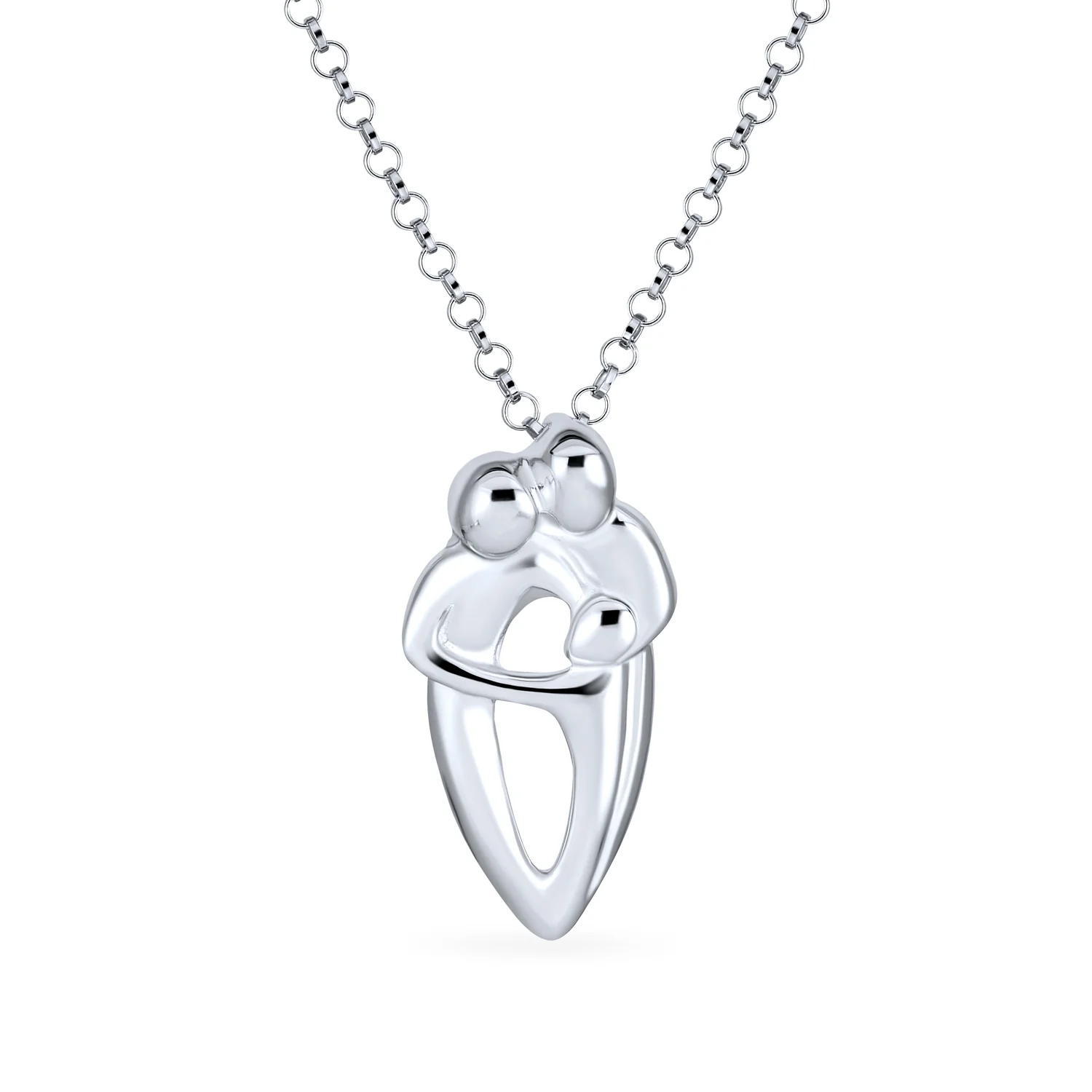 Father Mother Child Family Pendant Necklace Sterling Silver for New Moms