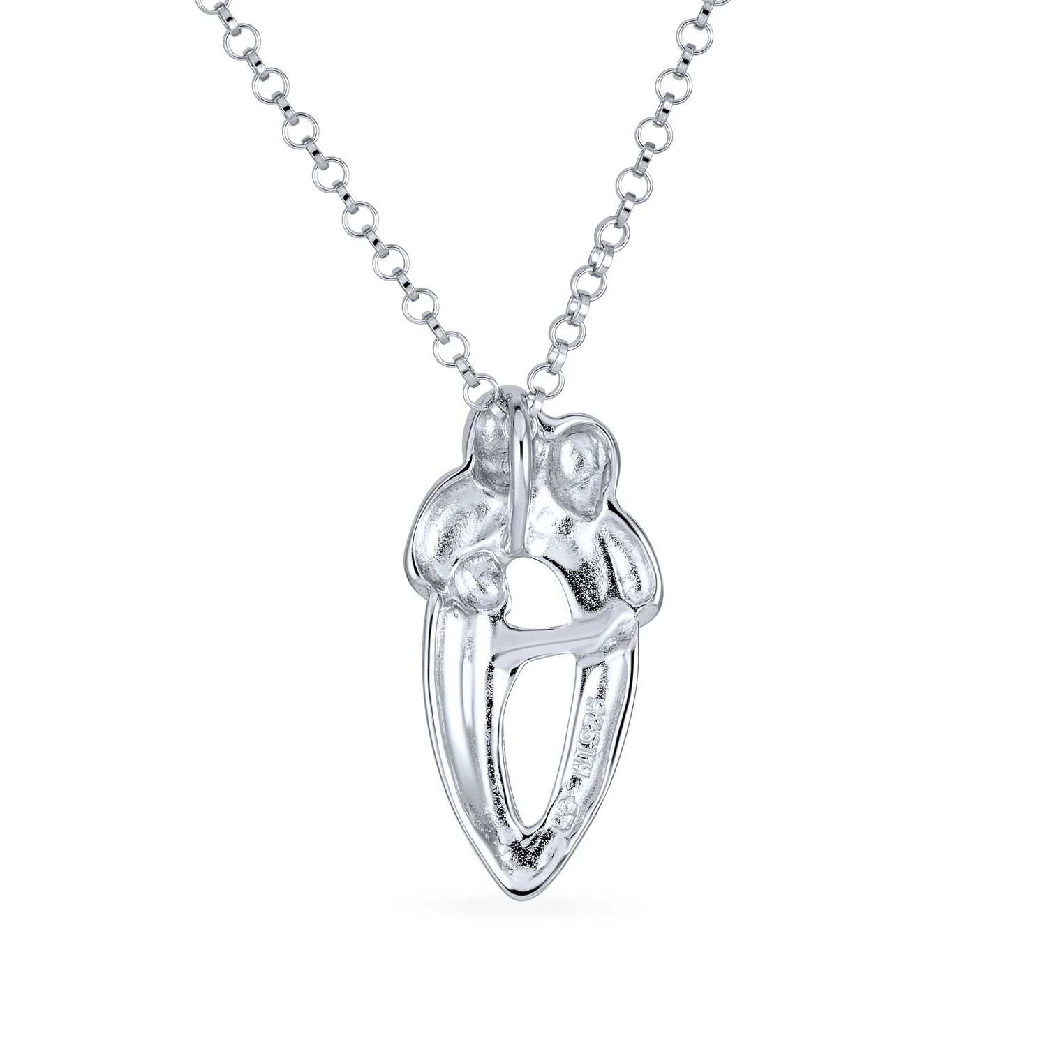 Father Mother Child Family Pendant Necklace Sterling Silver for New Moms - Image 2