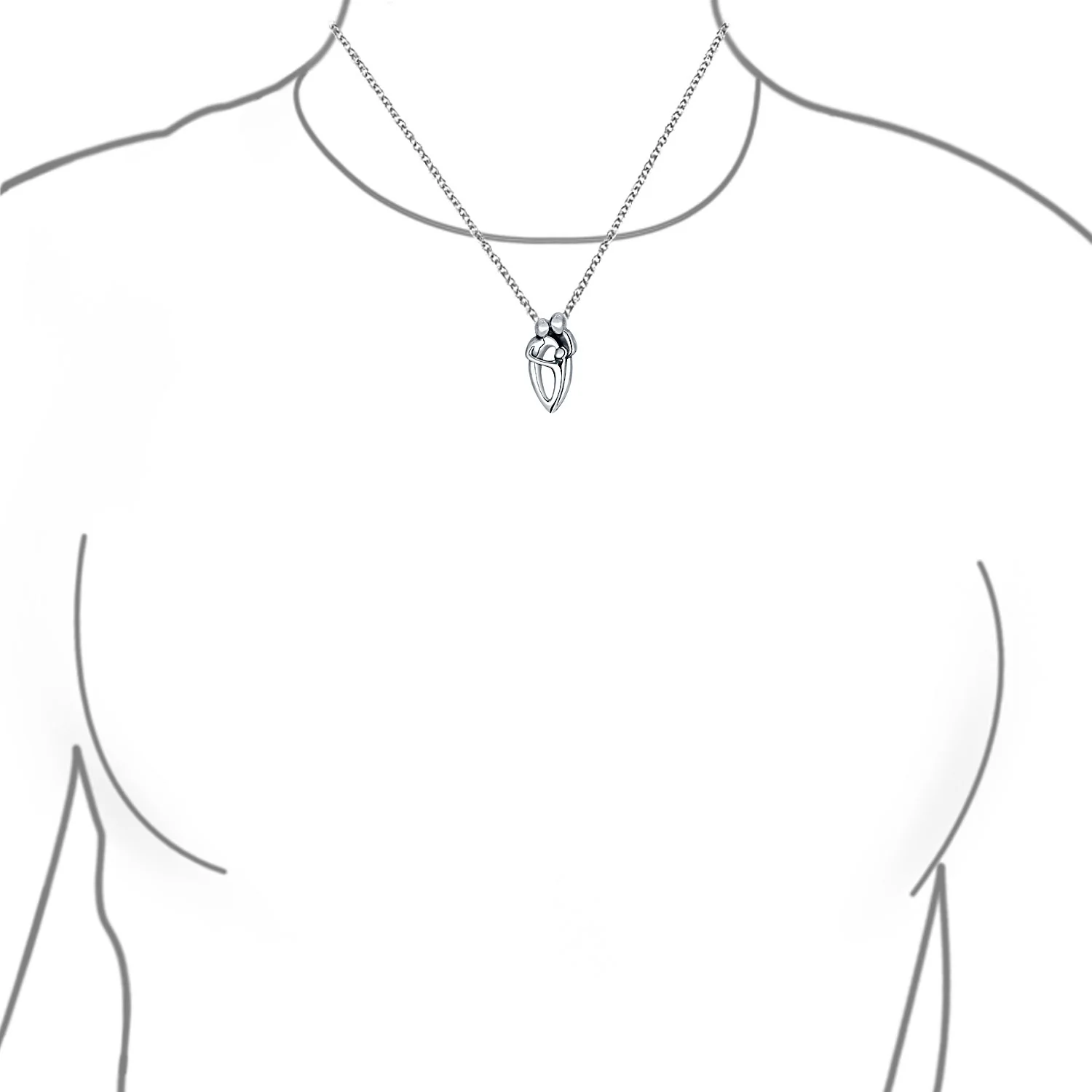 Father Mother Child Family Pendant Necklace Sterling Silver for New Moms - Image 3