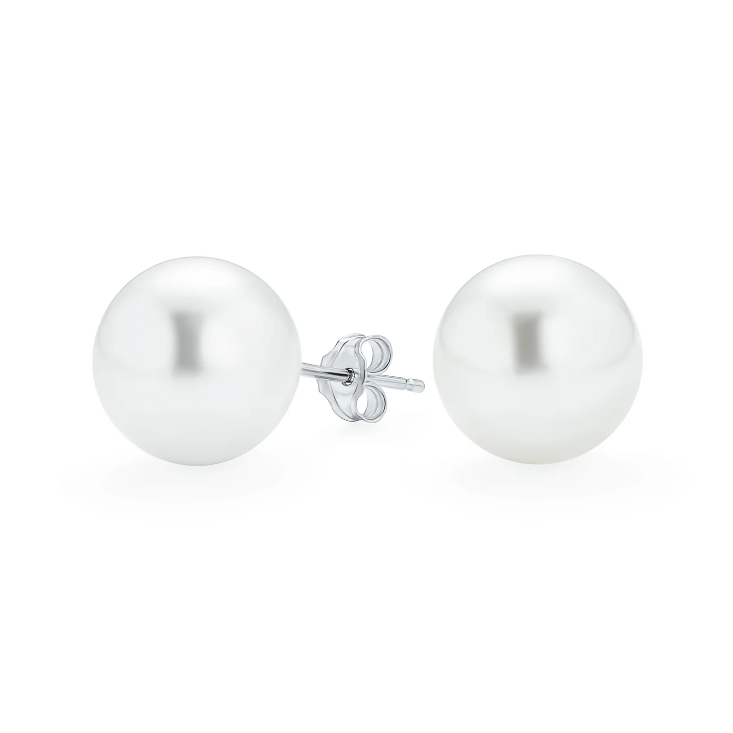 Fashion Bridal Drop Ball Earrings with Simulated Pearl Studs in Sterling Silver - Image 2