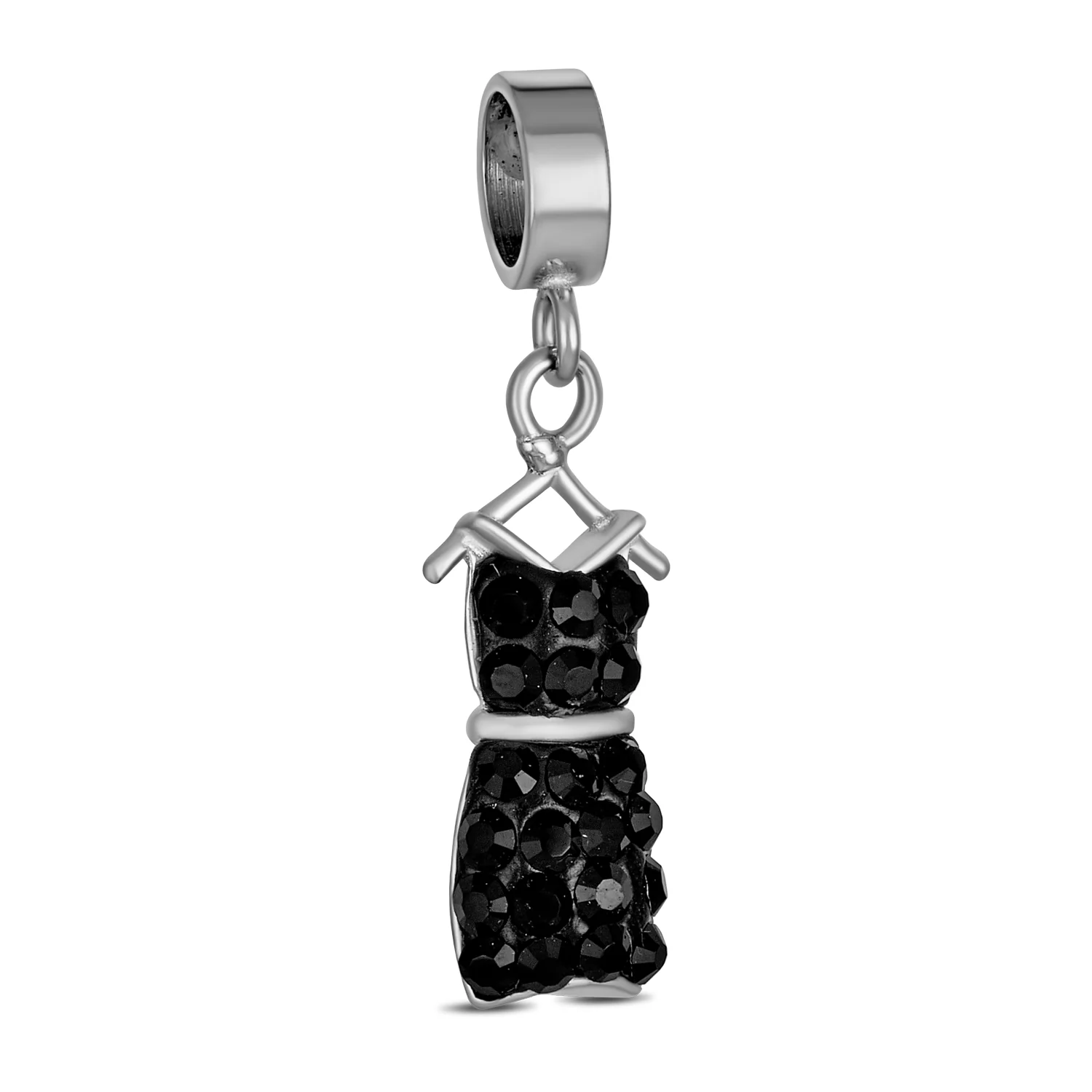 Set of 2 Fashion Crystal Black Dress Red Clutch Purse Dangle Charm Bead Silver - Image 5
