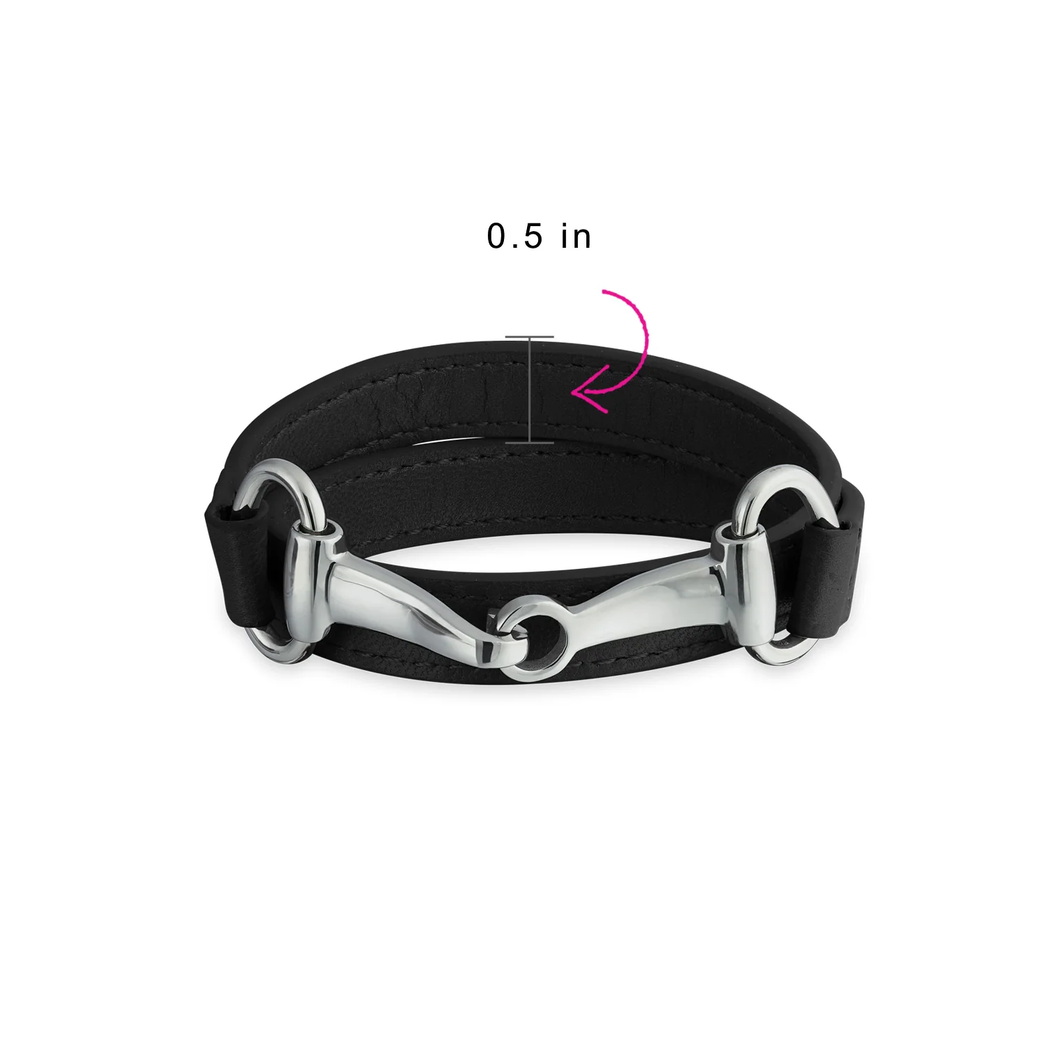Fashion Red White Orange Black Brown Leather Double Wrap Bracelet with Horse Bit - Image 14