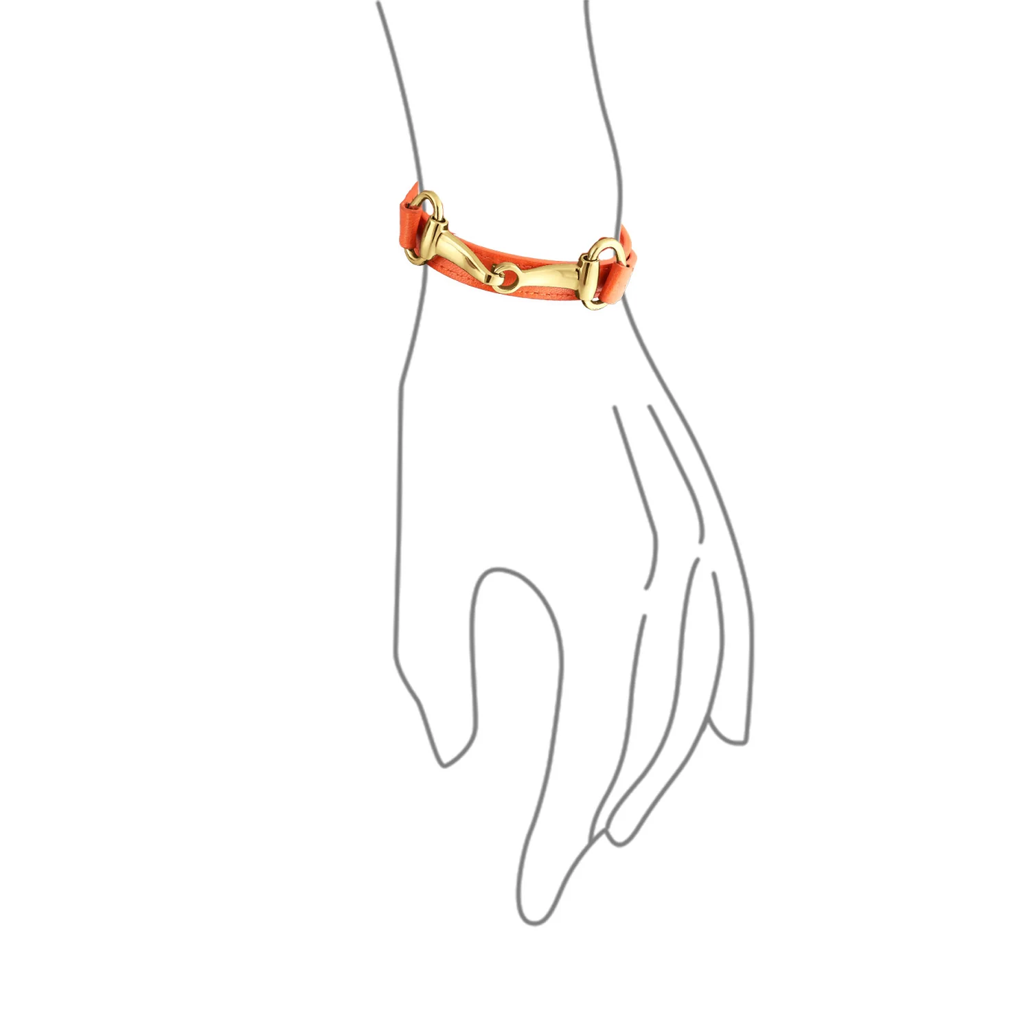 Fashion Red White Orange Black Brown Leather Double Wrap Bracelet with Horse Bit - Image 6