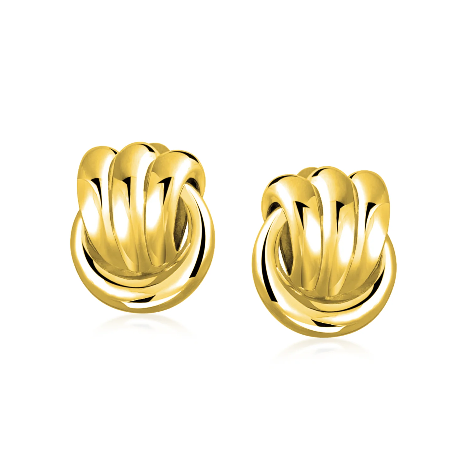 Set of 2 Rope Love Knot Clip On Earrings Silver Gold & Silver Non-Pierced Ears - Image 2