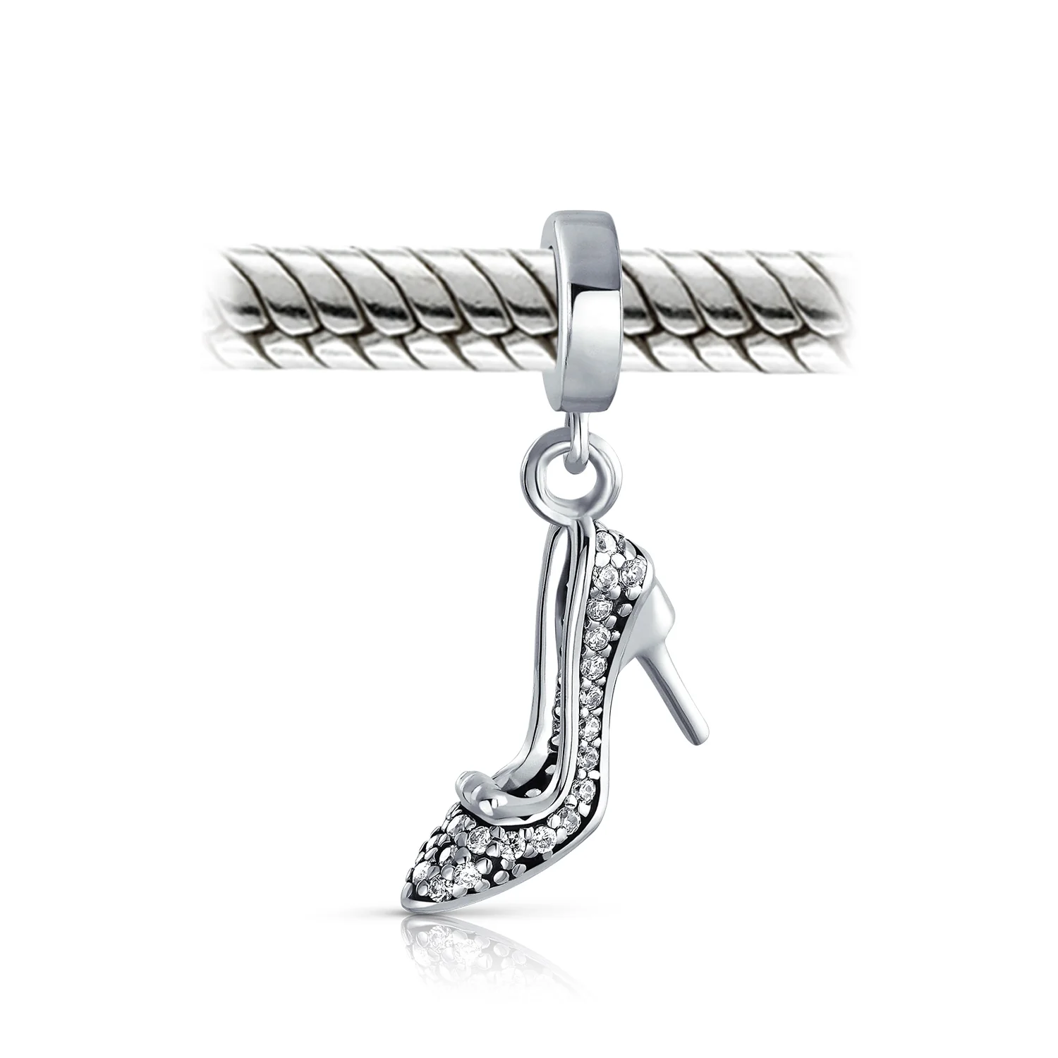 Fashionista Crystal High Heel Stiletto Dangle Charm Bead for European Bracelet - Image 2