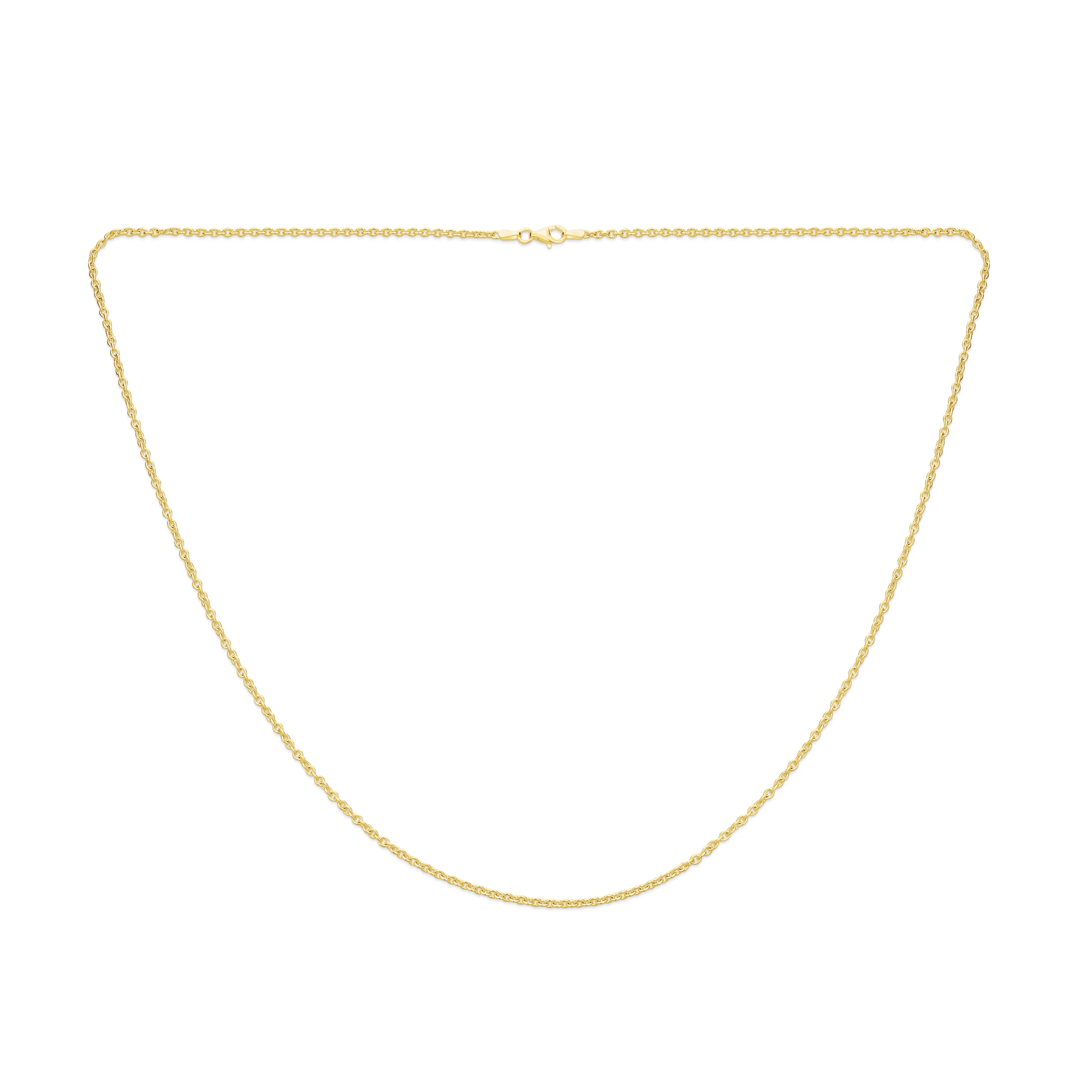 Fine Italian Rolo Link Cable Chain Necklace 14K Gold Plated