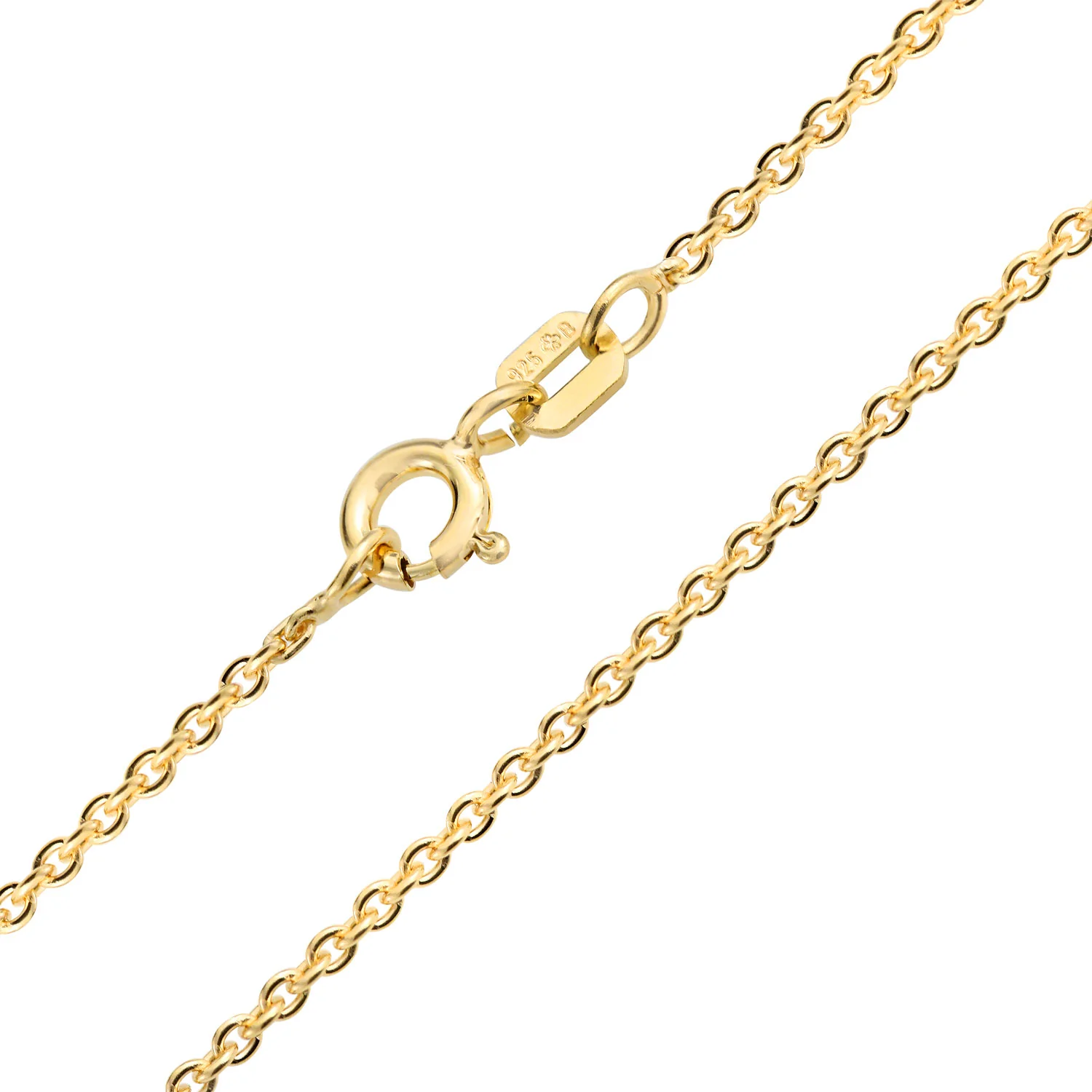 Fine Italian Rolo Link Cable Chain Necklace 14K Gold Plated - Image 3