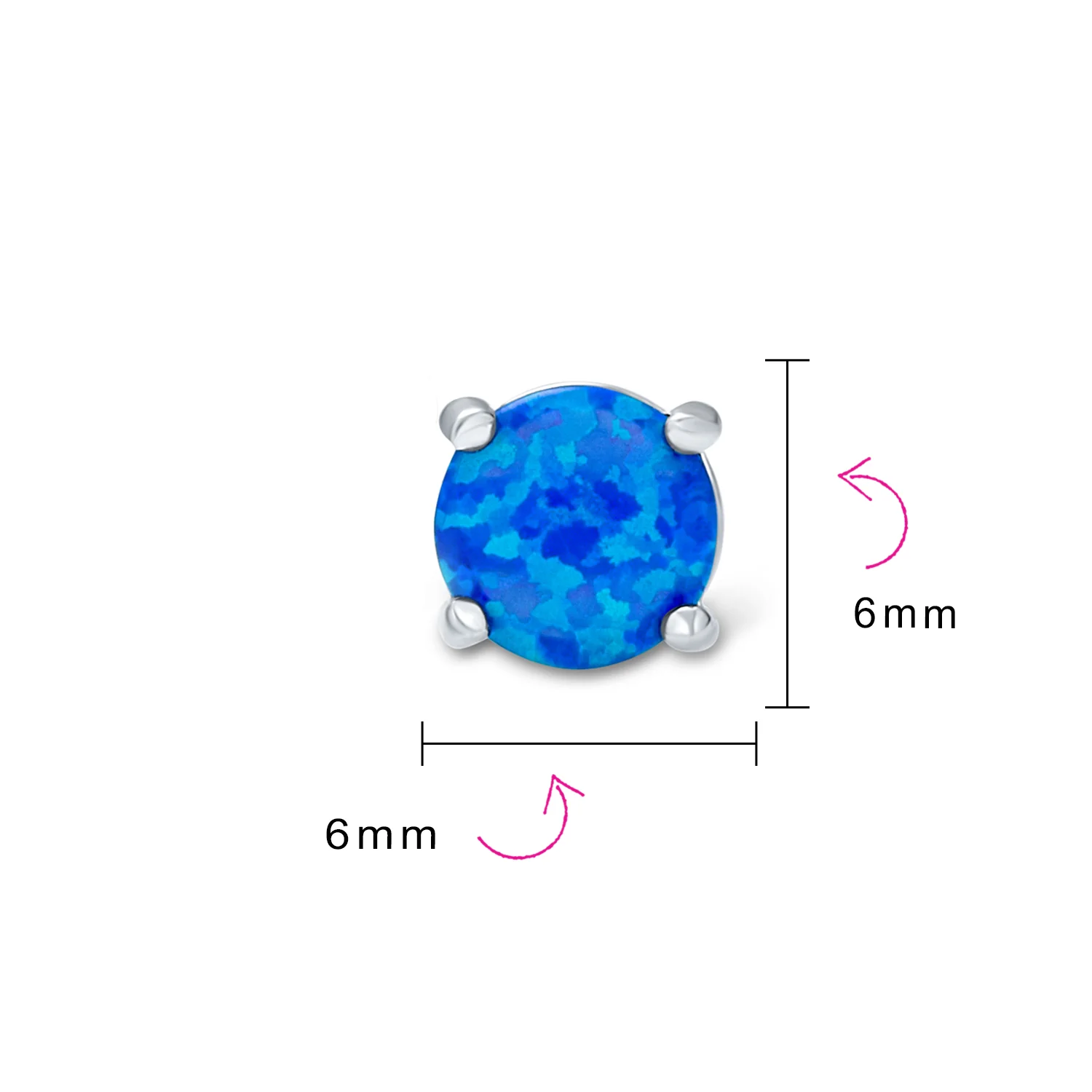 1CT Lab Created Fire Opal Round Solitaire Stud Earrings 6MM - Image 10