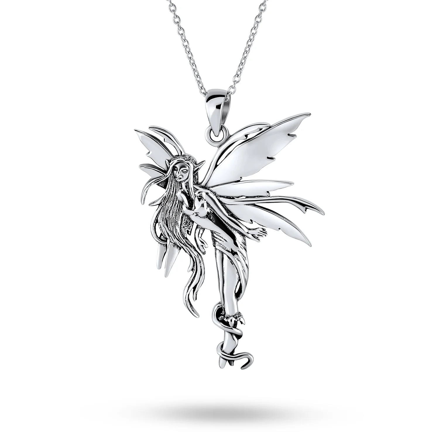 Firefly Fairies Necklace & Guardian Angel Earrings Jewelry Set Sterling Silver - Image 3