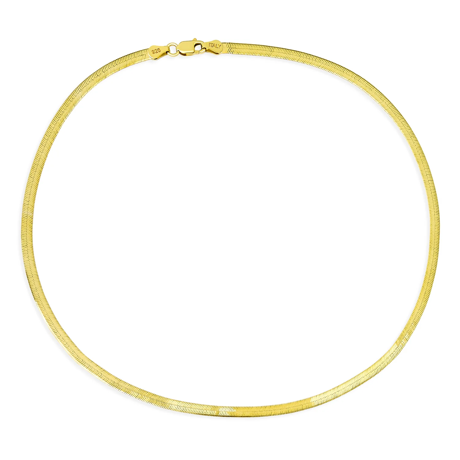 Flat Flexible 14k Gold Overlay Sterling Silver Chain Necklace Made Italy 16-24" - Image 2