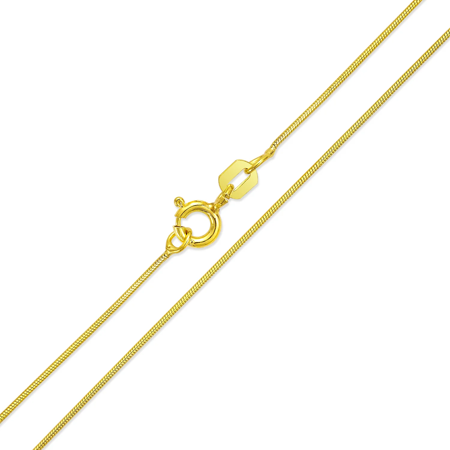 Flexible 14K Gold Plated Sterling Silver Snake Chain Necklace - Image 8