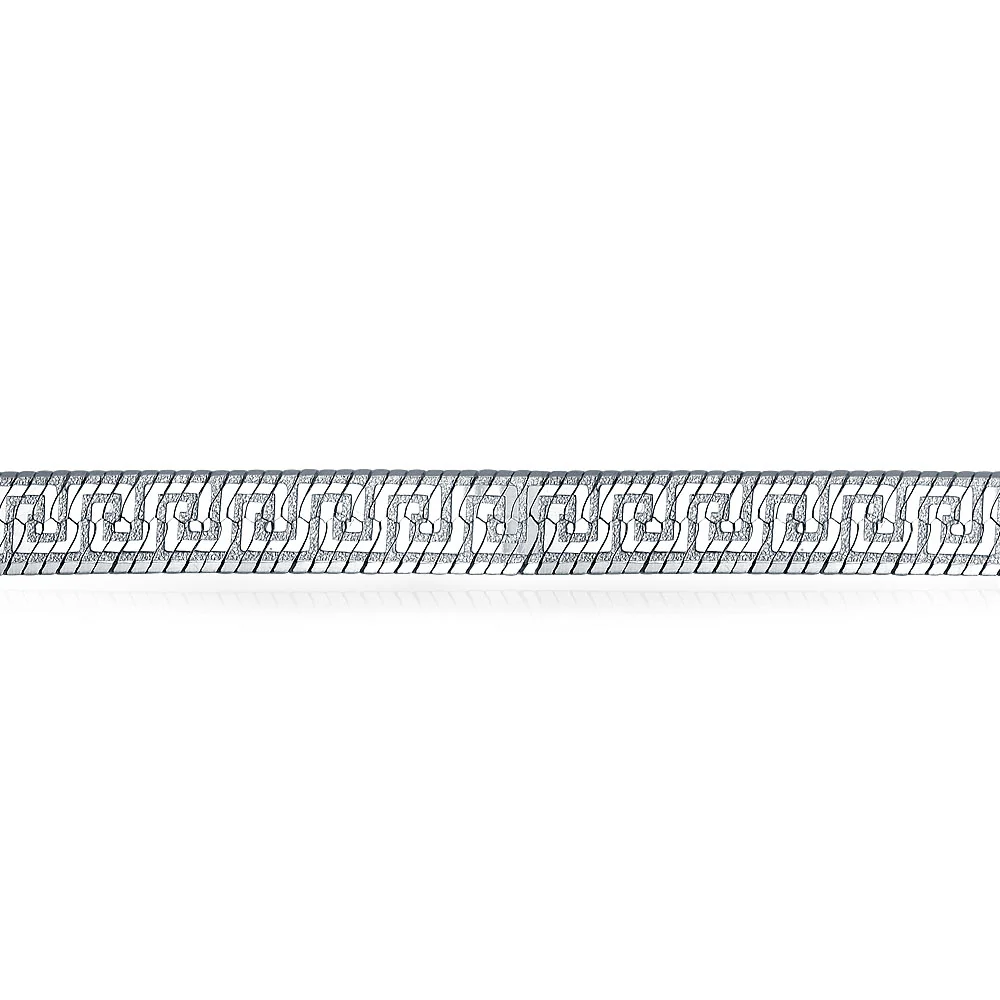 Flexible Reversible Greek Key Necklace Collar Sterling Silver Made in Italy - Image 2