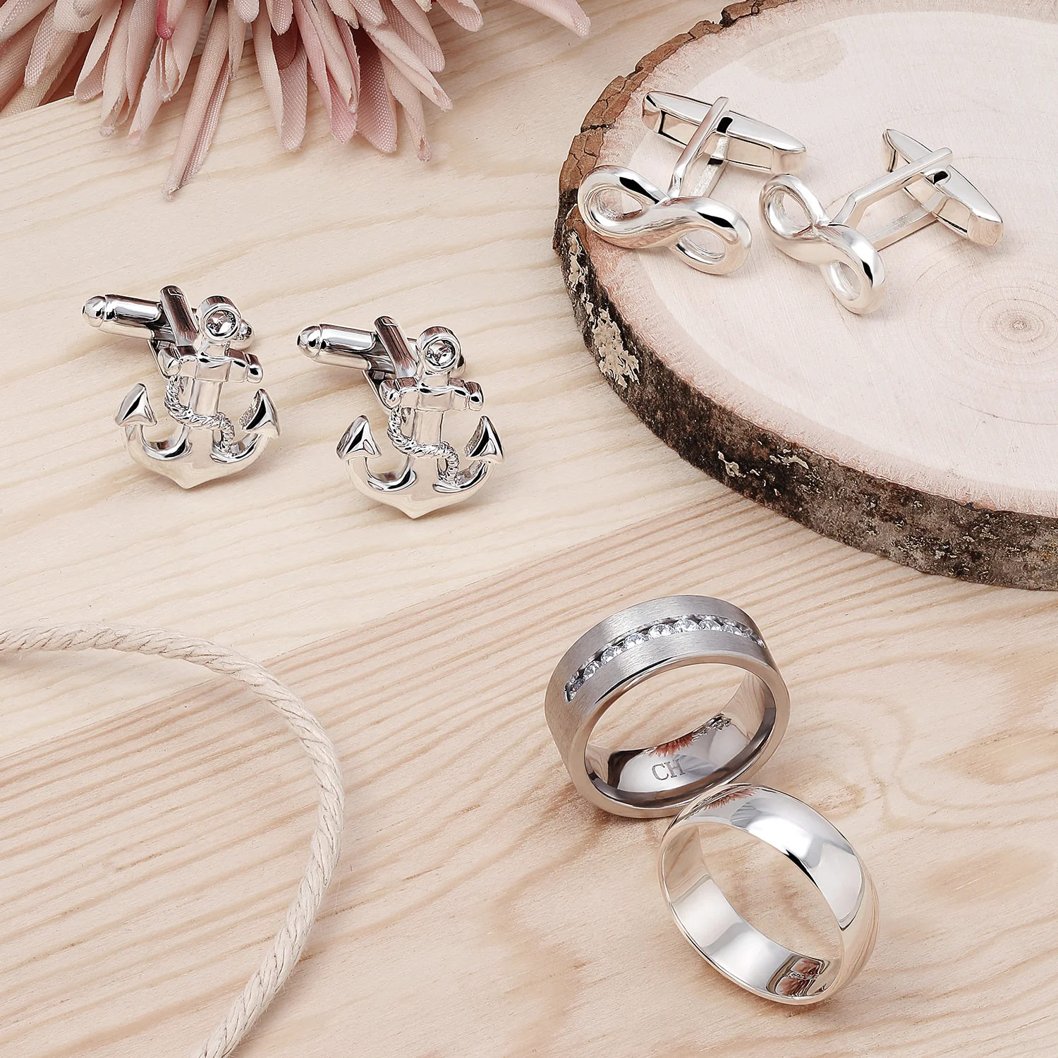 Forever Love Infinity Shirt Cufflink for Men - Sterling Silver Wedding Gift - Image 4
