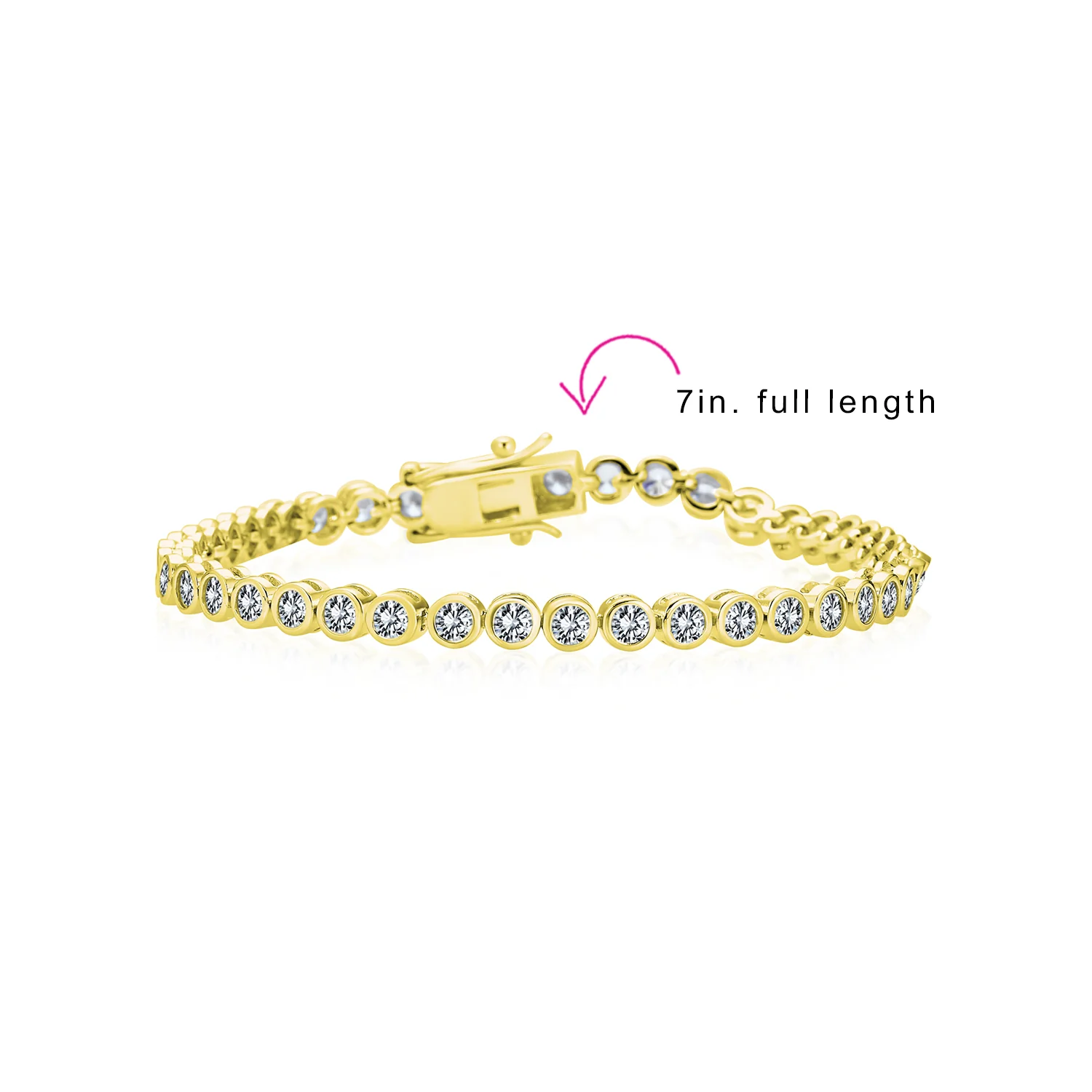Formal Holiday Bridal 10CT Black White CZ Bezel Tennis Bracelet 14K Gold Plated - Image 6