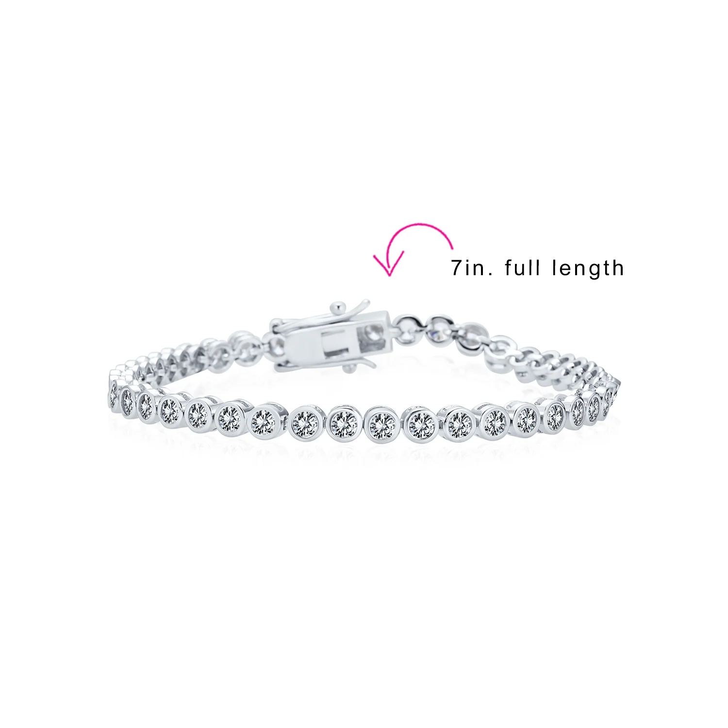 Formal Holiday Bridal 10CT Black White CZ Bezel Tennis Bracelet 14K Gold Plated - Image 8