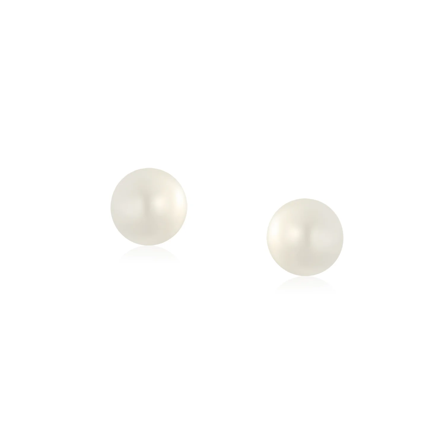 Traditional Tiny CZ Stud Earrings 14K Gold Freshwater Pearl - Image 2