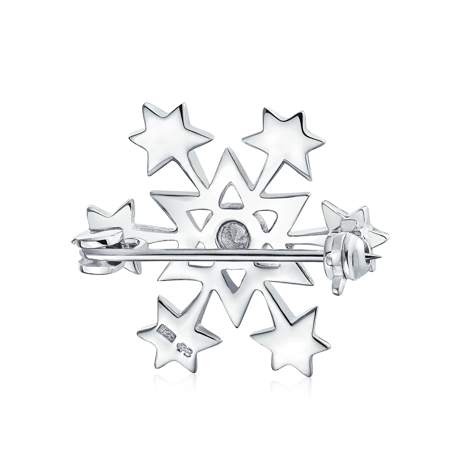 Frozen Winter Aqua Ice Blue CZ Snowflake Brooche Pin for Holiday Party Scarves - Image 2