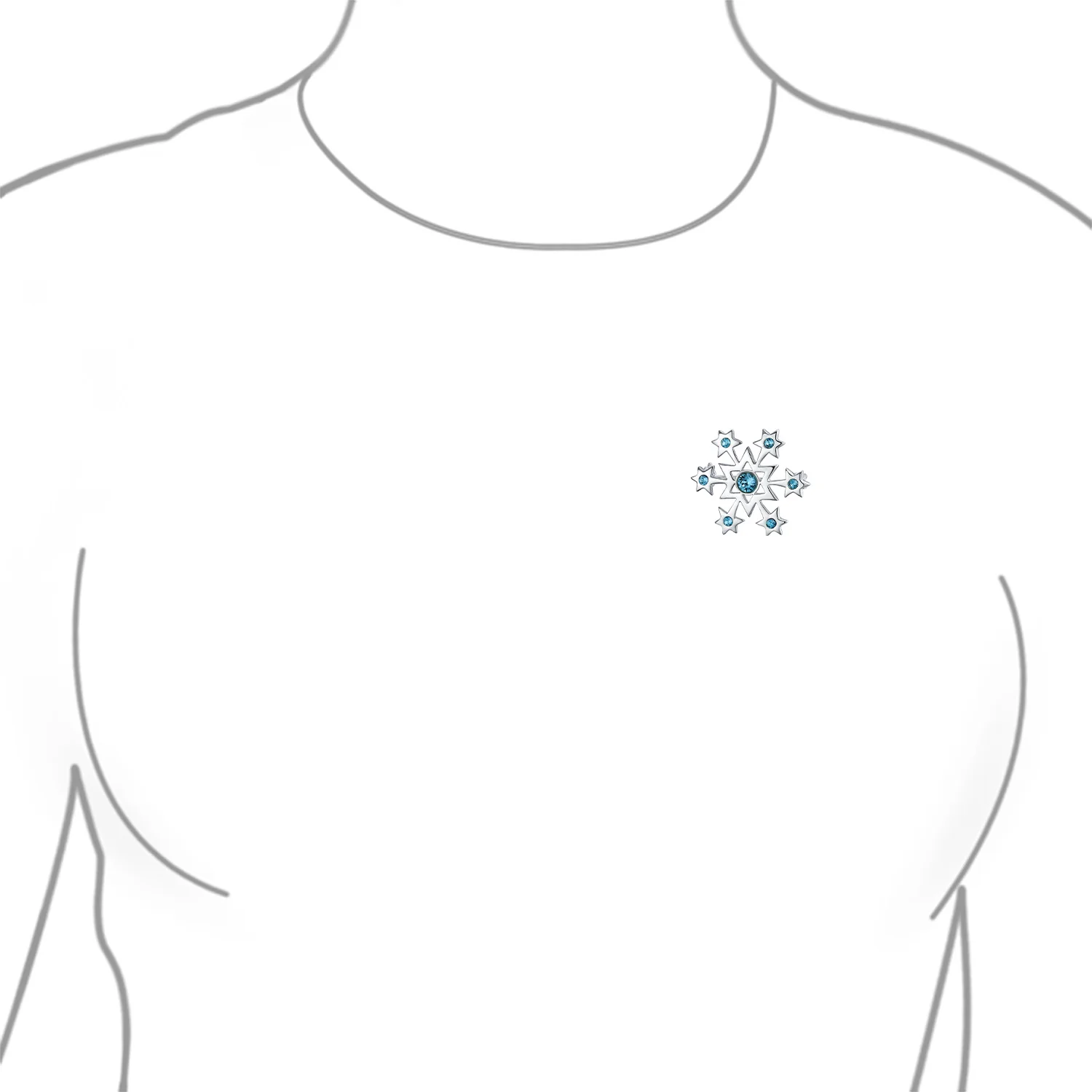 Frozen Winter Aqua Ice Blue CZ Snowflake Brooche Pin for Holiday Party Scarves - Image 3