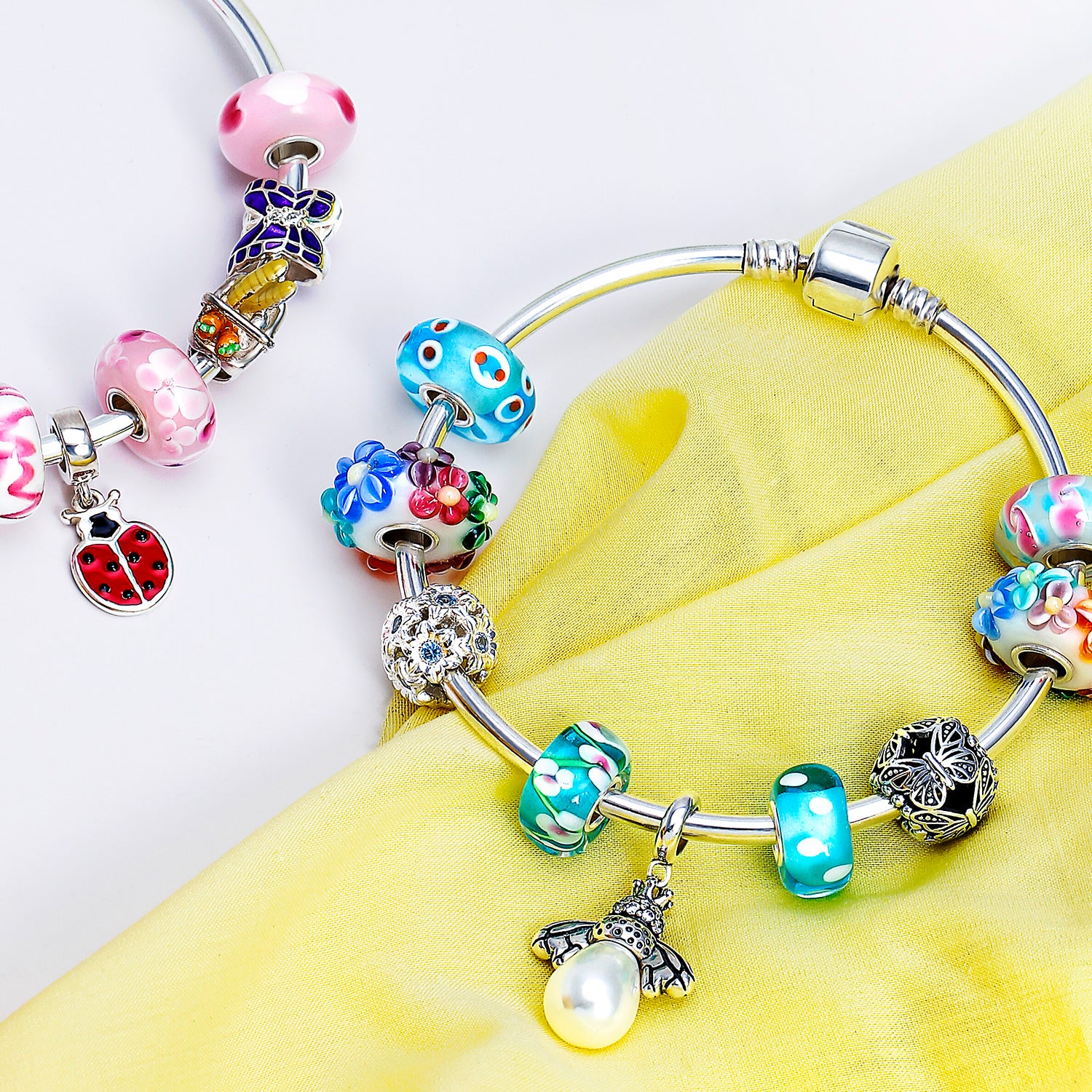 Garden Insect Pearl Queen Bee Dangle Charm Bead for Mom Sterling Silver Bracelet - Image 4