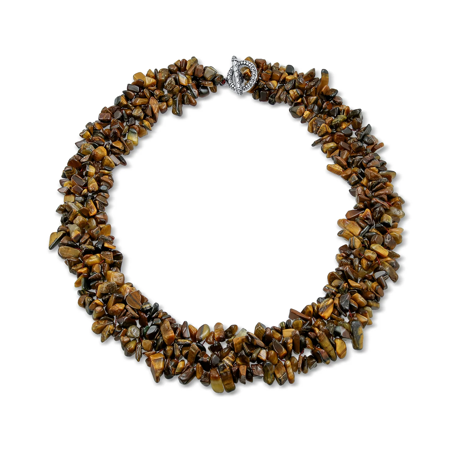 Large Gemstone Cluster Multi Strand Bib Collar Necklace & Stretch Bracelet Set - Image 12