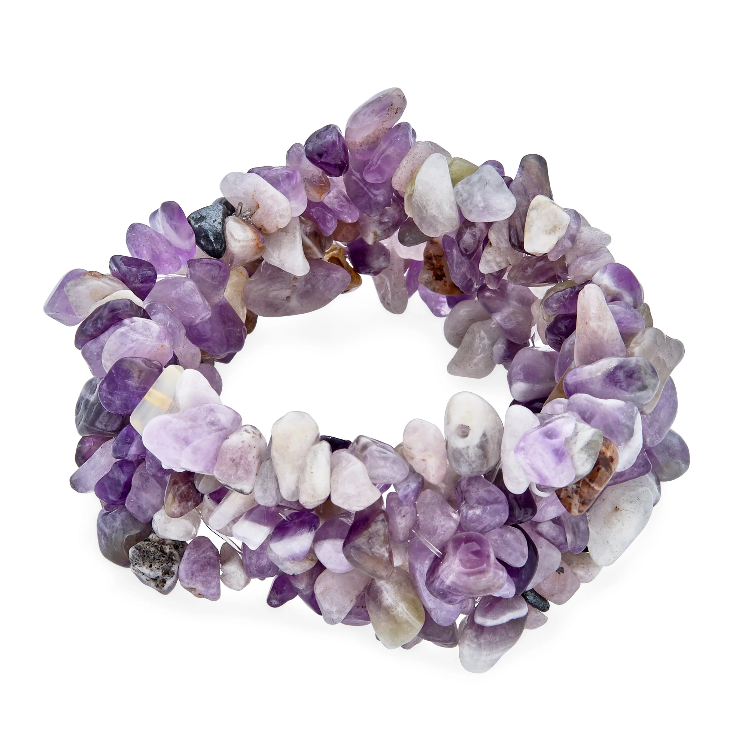 Large Gemstone Cluster Multi Strand Bib Collar Necklace & Stretch Bracelet Set - Image 17