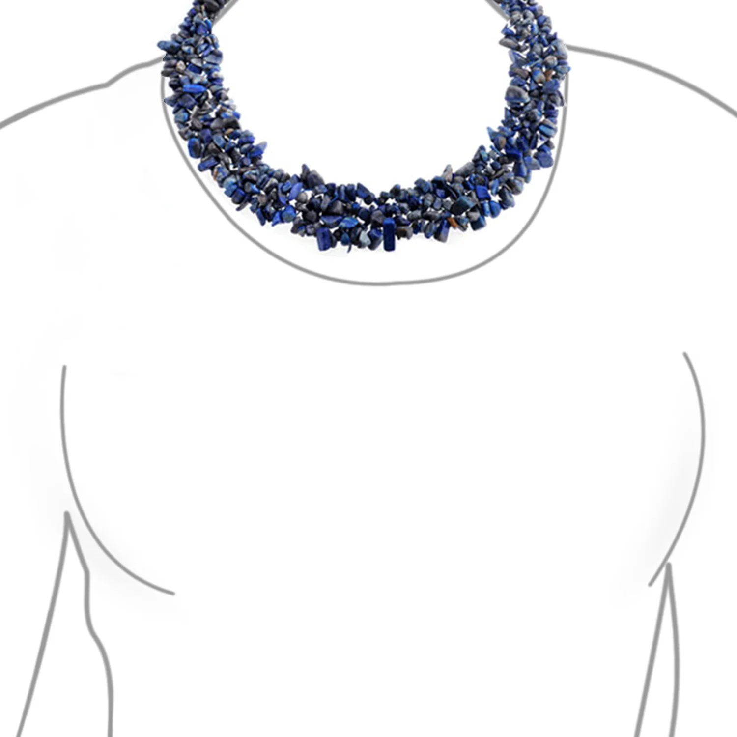Large Gemstone Cluster Multi Strand Bib Collar Necklace & Stretch Bracelet Set - Image 19