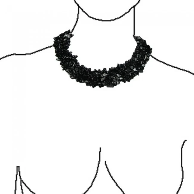 Large Gemstone Cluster Multi Strand Bib Collar Necklace & Stretch Bracelet Set - Image 21