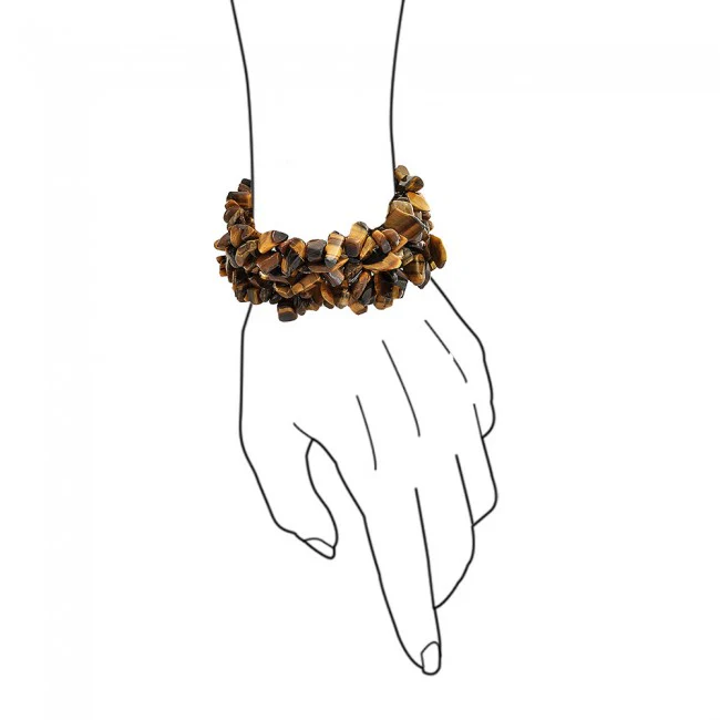 Large Gemstone Cluster Multi Strand Bib Collar Necklace & Stretch Bracelet Set - Image 24