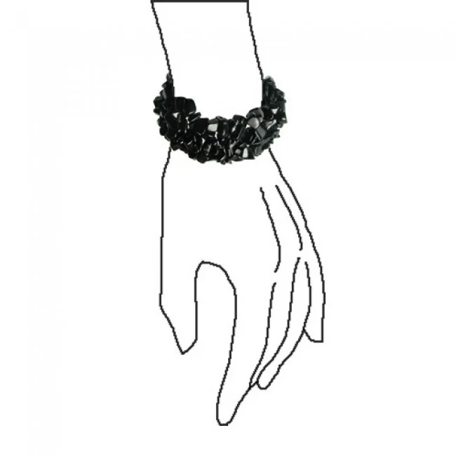Large Gemstone Cluster Multi Strand Bib Collar Necklace & Stretch Bracelet Set - Image 27