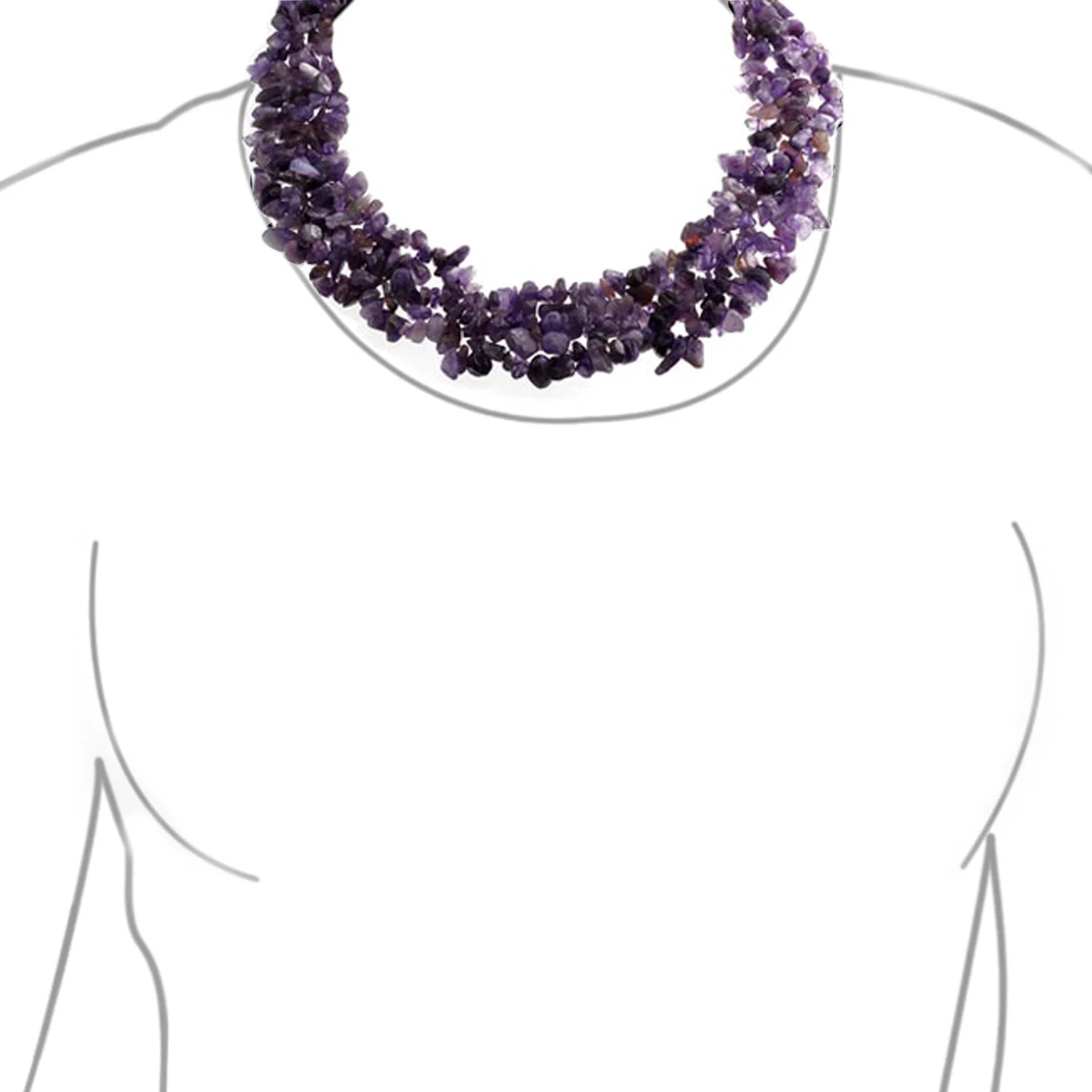 Large Gemstone Cluster Multi Strand Bib Collar Necklace & Stretch Bracelet Set - Image 29