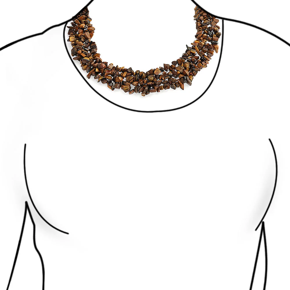 Large Gemstone Cluster Multi Strand Bib Collar Necklace & Stretch Bracelet Set - Image 30