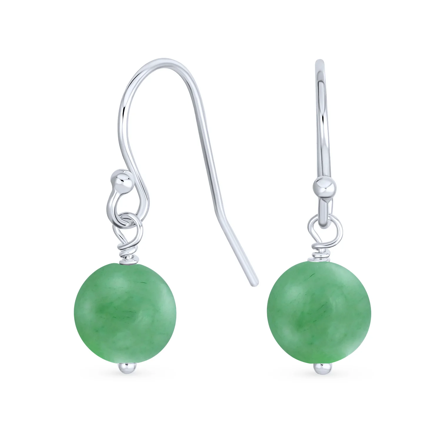 Simple Gemstone 8MM Bead Drop Ball Earrings Sterling Silver Birthstones Colors - Image 10