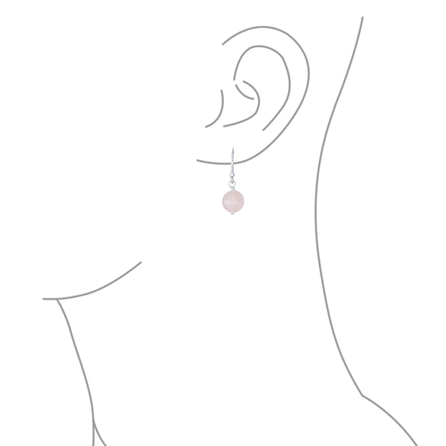 Simple Gemstone 8MM Bead Drop Ball Earrings Sterling Silver Birthstones Colors - Image 40