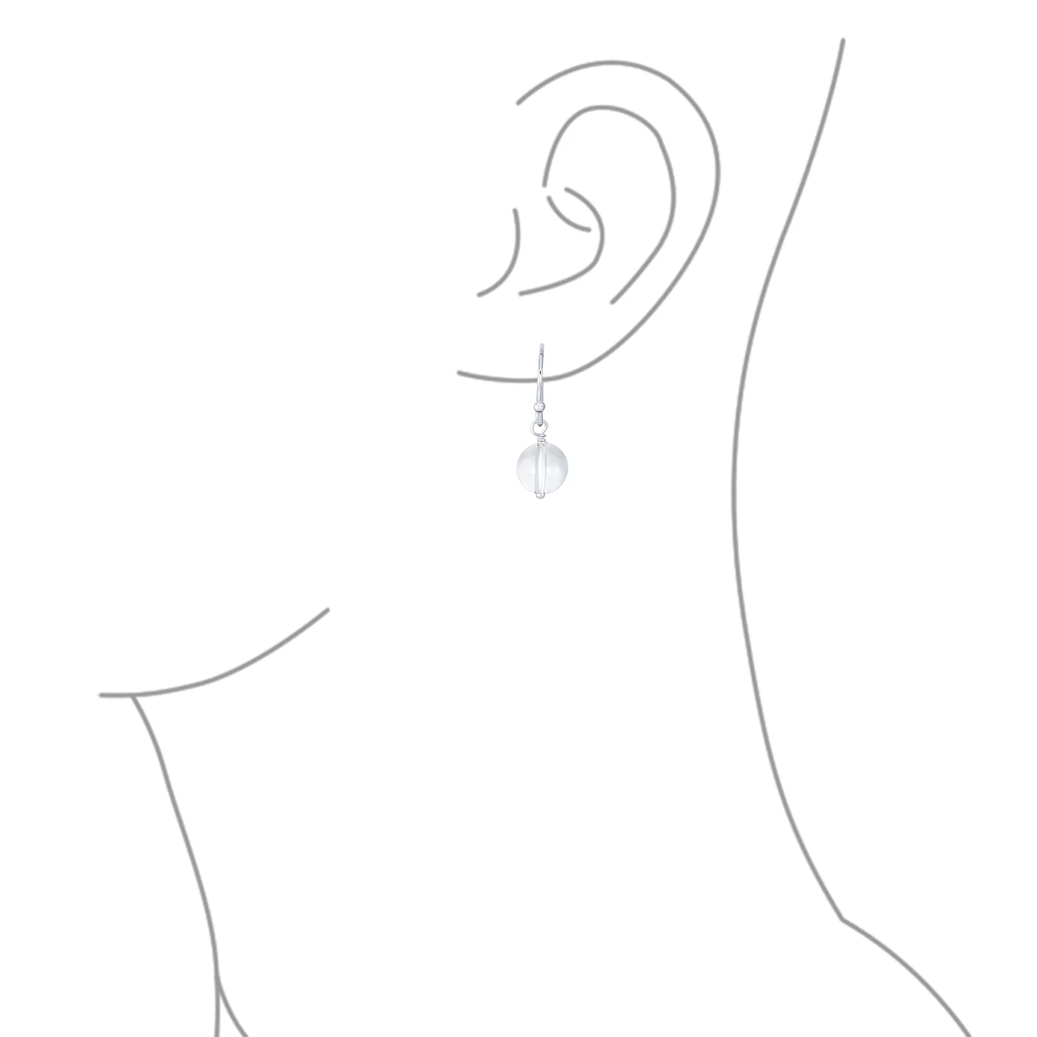 Simple Gemstone 8MM Bead Drop Ball Earrings Sterling Silver Birthstones Colors - Image 42