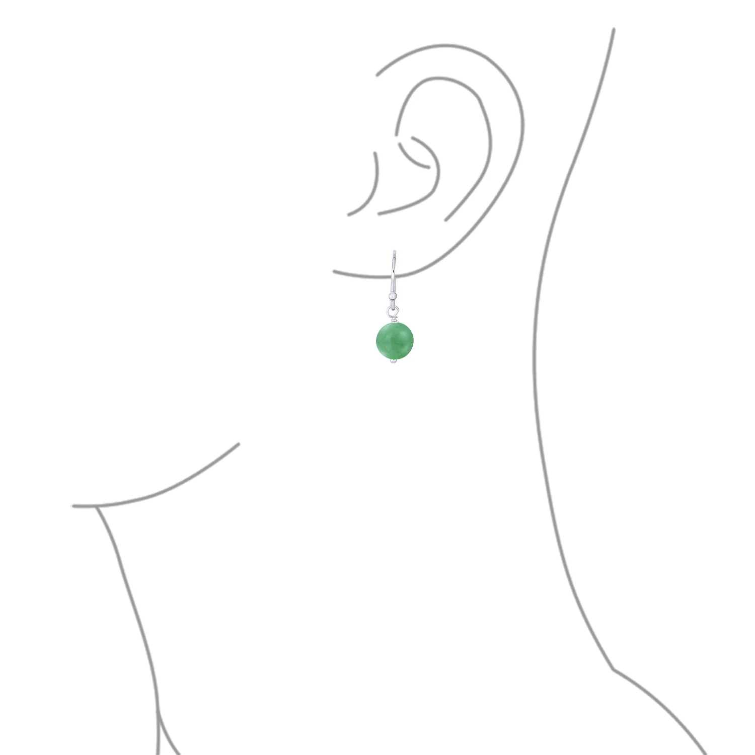 Simple Gemstone 8MM Bead Drop Ball Earrings Sterling Silver Birthstones Colors - Image 46