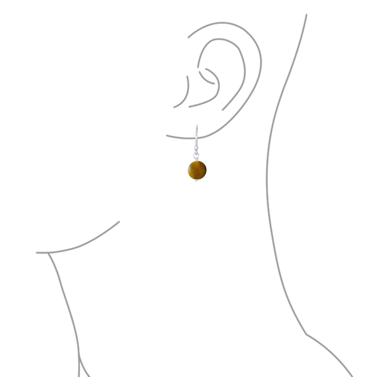 Simple Gemstone 8MM Bead Drop Ball Earrings Sterling Silver Birthstones Colors - Image 52