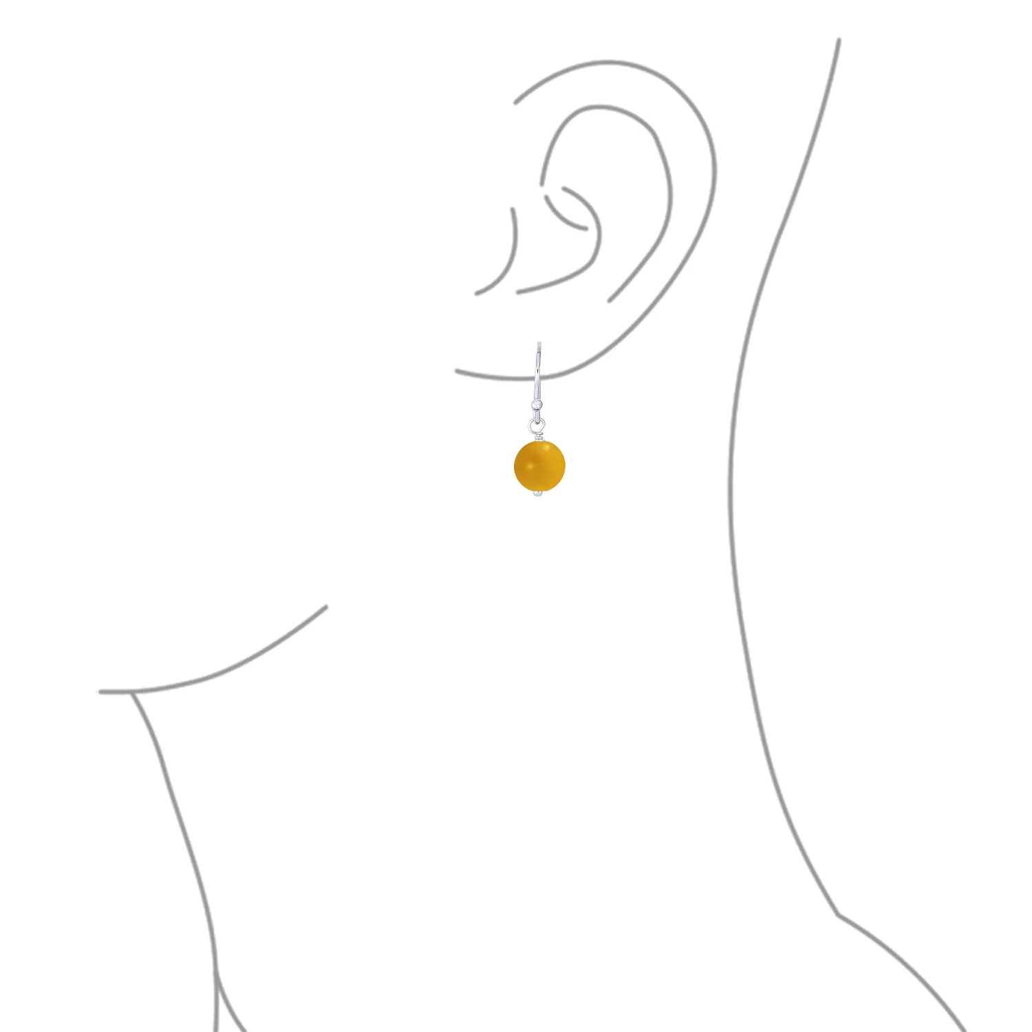Simple Gemstone 8MM Bead Drop Ball Earrings Sterling Silver Birthstones Colors - Image 53