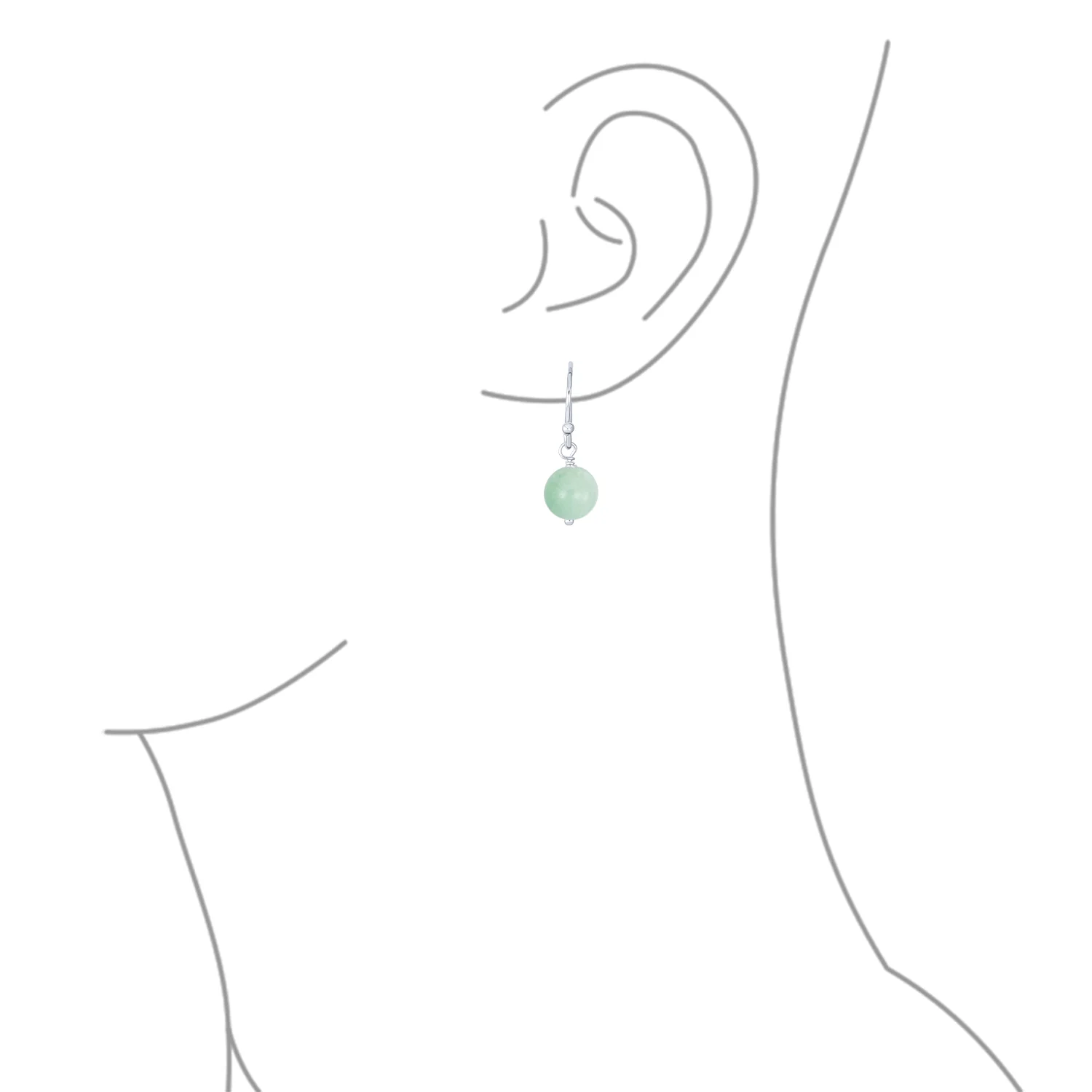Simple Gemstone 8MM Bead Drop Ball Earrings Sterling Silver Birthstones Colors - Image 60