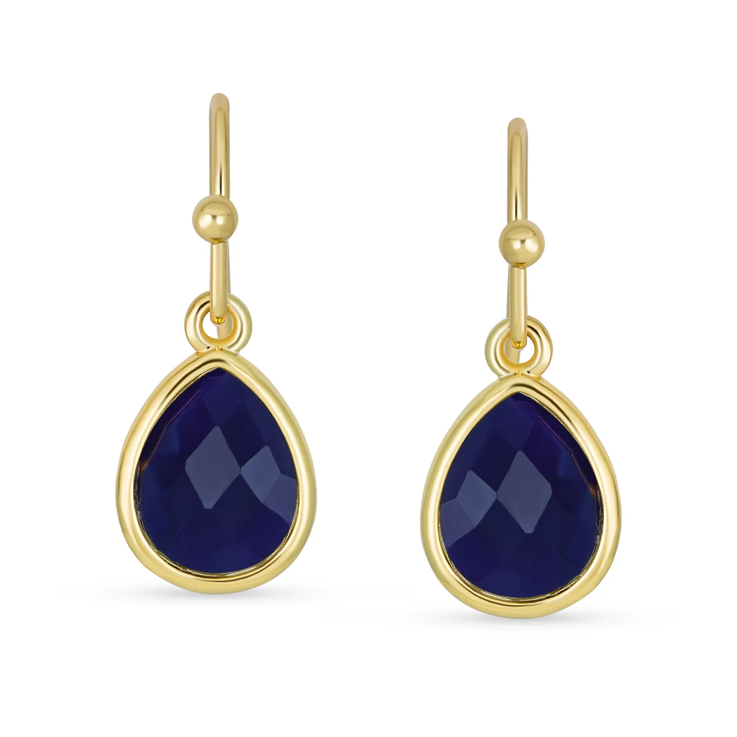 Gemstone Jewelry Set Teardrop Drop Earring Fish Hook Gold Plated - Image 4