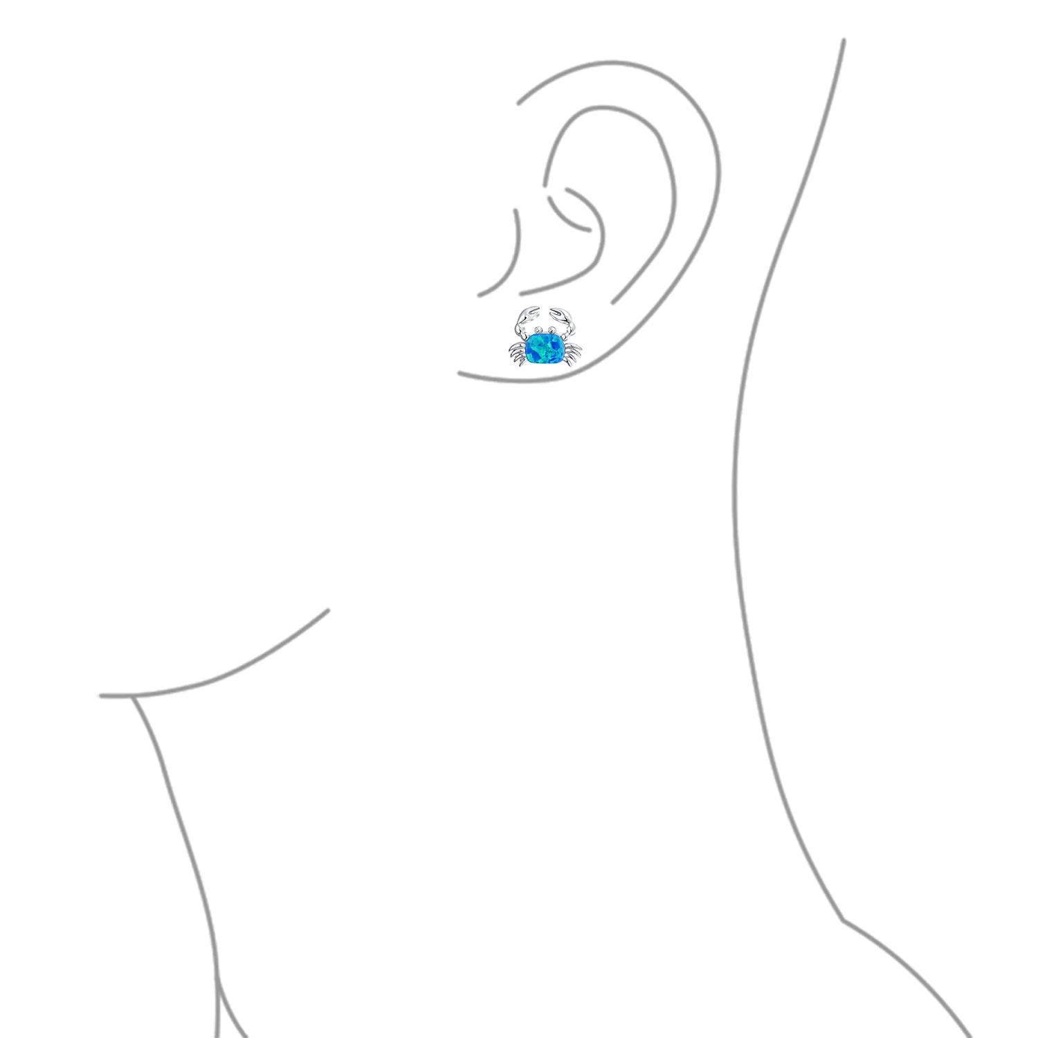 Gemstone Pink Blue White Opal Stud Earrings Sterling Silver October Birthstone - Image 11