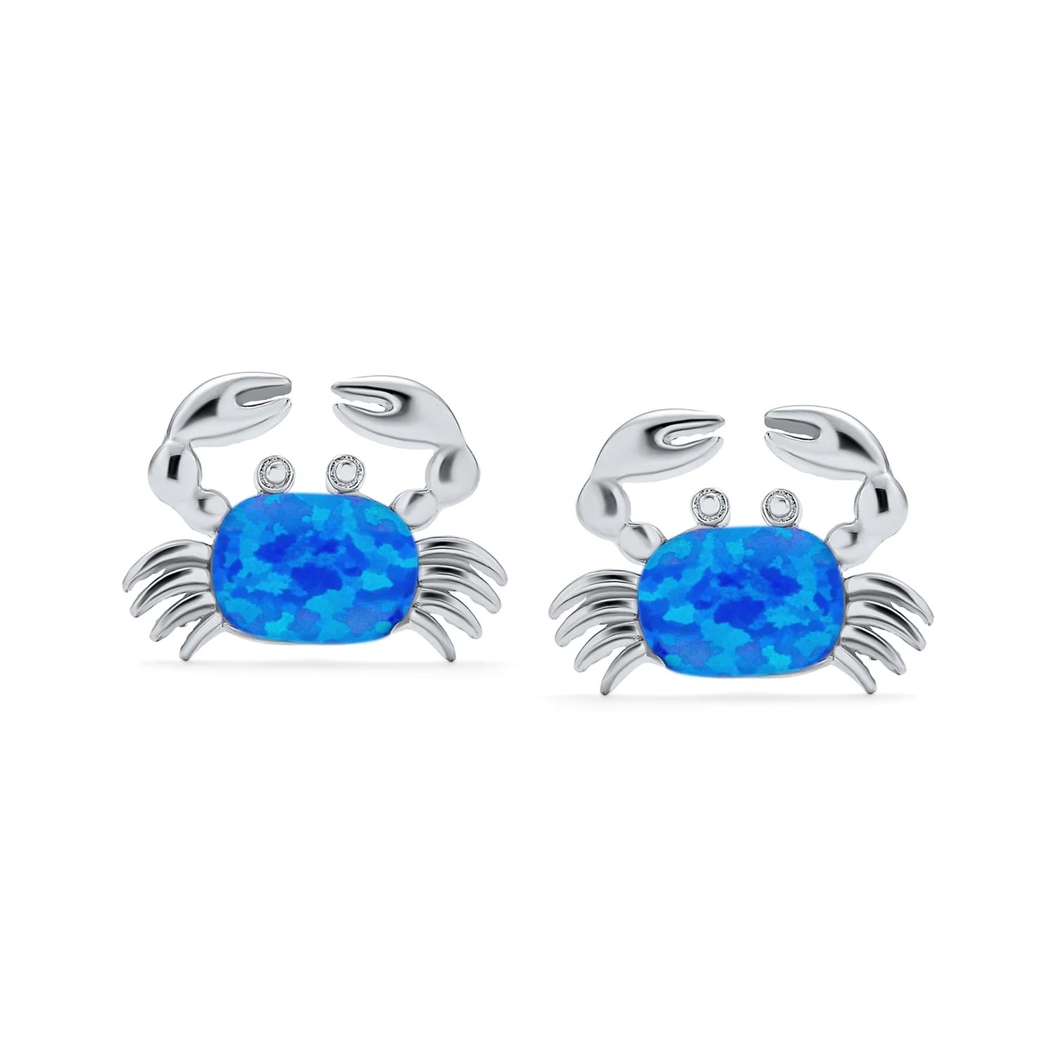 Gemstone Pink Blue White Opal Stud Earrings Sterling Silver October Birthstone - Image 5