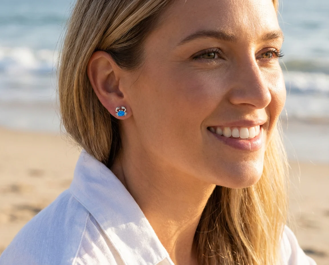 Gemstone Pink Blue White Opal Stud Earrings Sterling Silver October Birthstone - Image 8