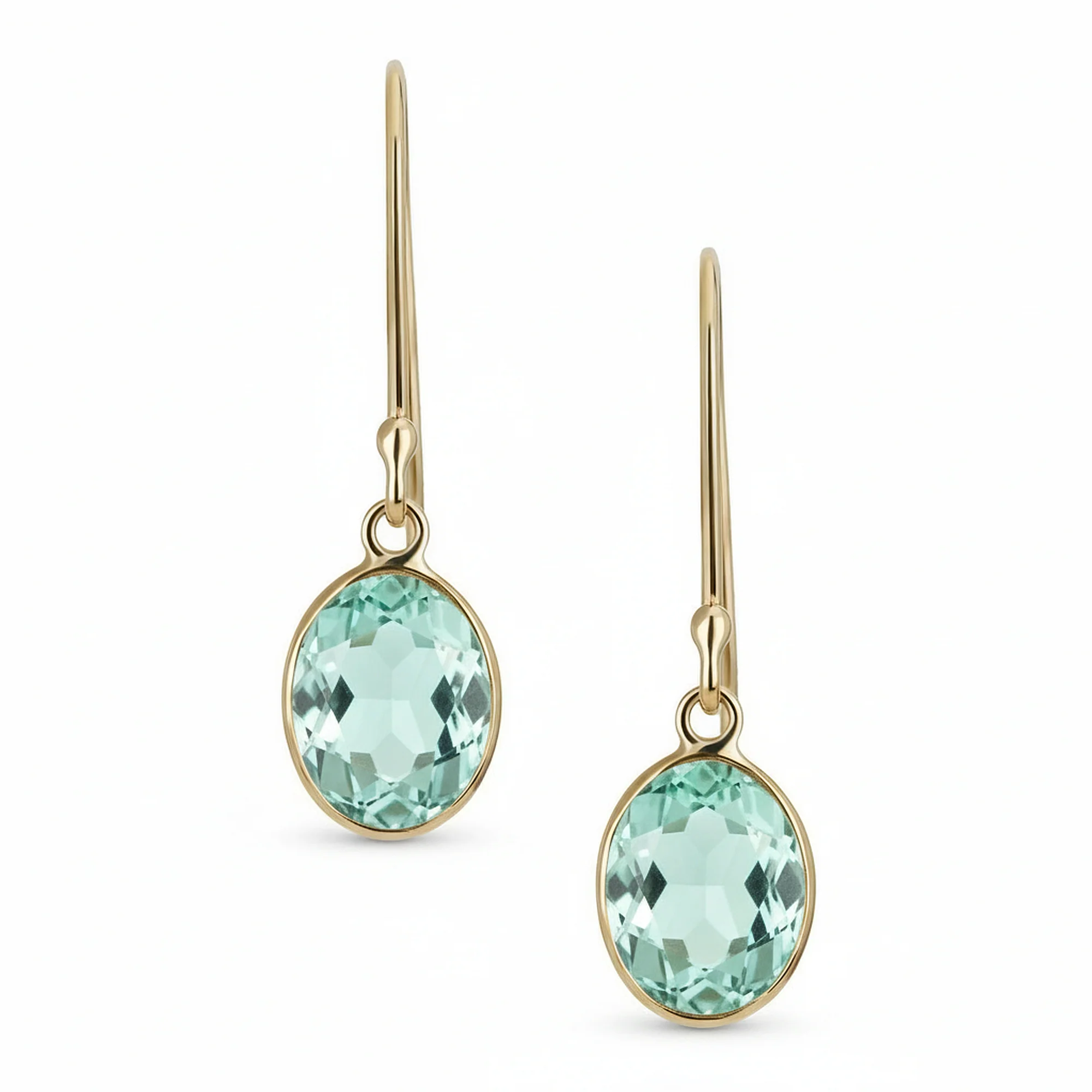 Tiny Aqua Blue CZ Flower Stud Earrings Aquamarine Cubic Zirconia 14K Gold Screw back - Image 3