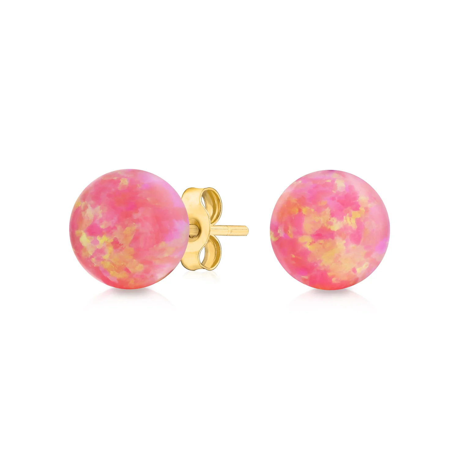Genuine 14K Yellow Gold Round Black Onyx Bead Ball Stud Earrings 6MM - Image 3