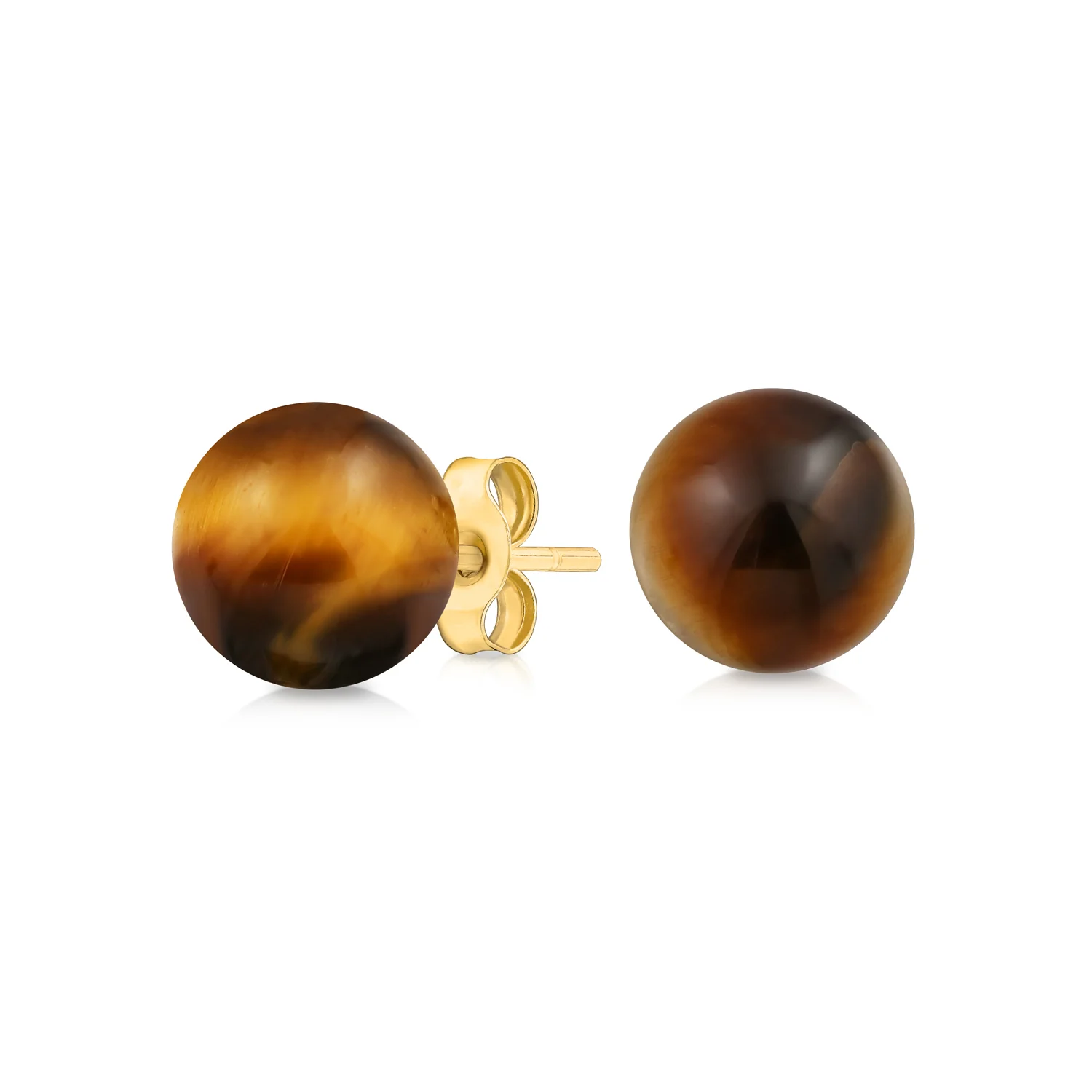 Genuine 14K Yellow Gold Round Black Onyx Bead Ball Stud Earrings 6MM - Image 4