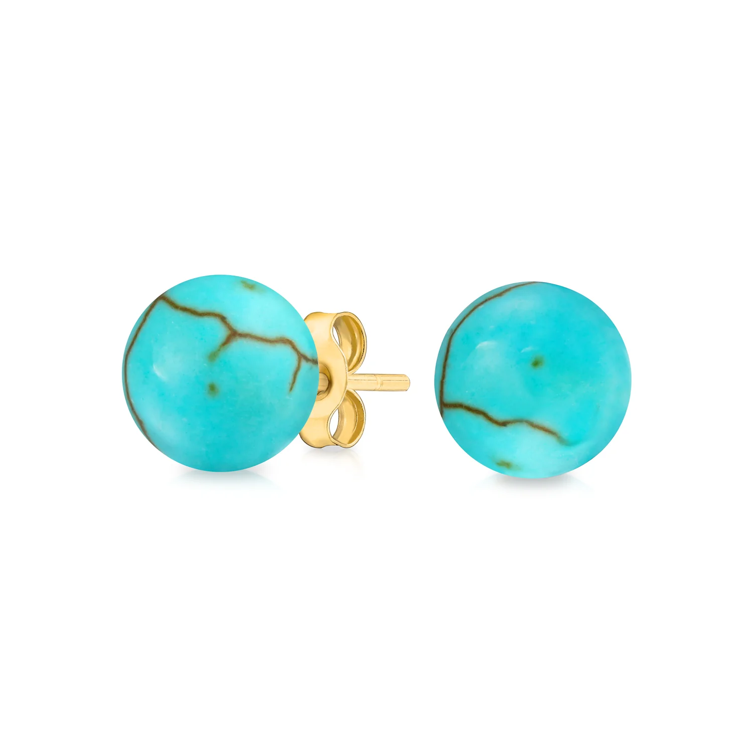 Genuine 14K Yellow Gold Round Black Onyx Bead Ball Stud Earrings 6MM - Image 5