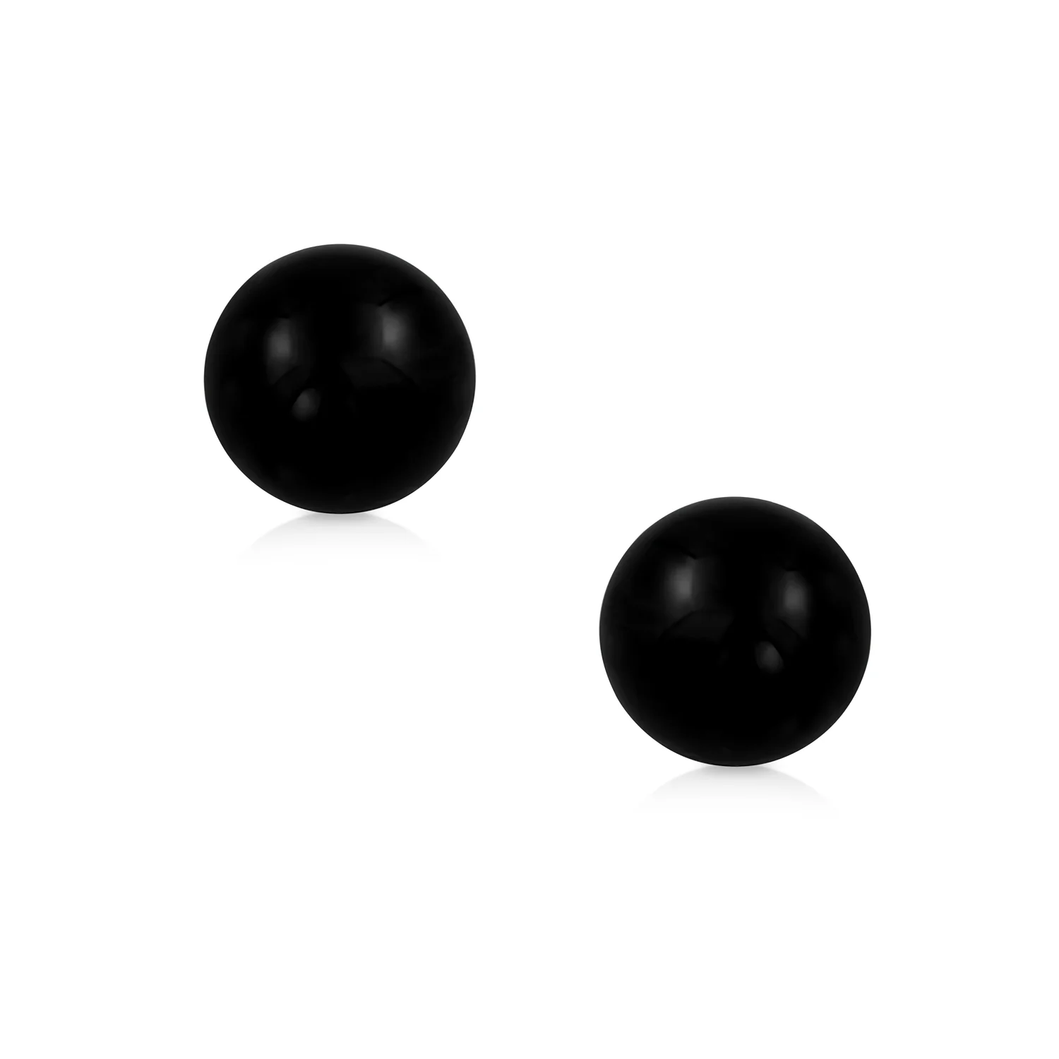 Genuine 14K Yellow Gold Round Black Onyx Bead Ball Stud Earrings 6MM - Image 6
