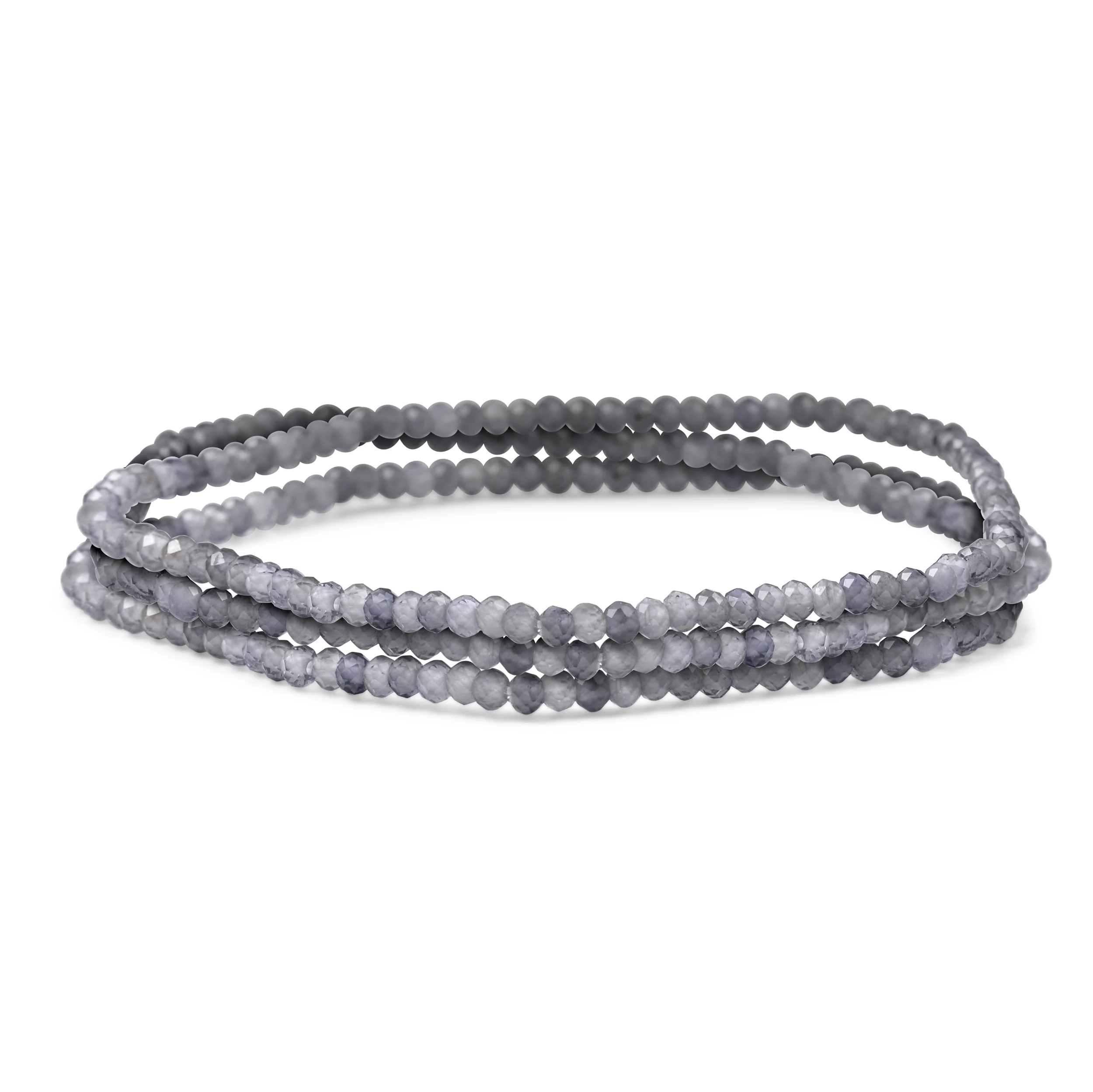 Natural Stone Tiny Ombre Beads Stretch Bracelets Stackable Set of 3 Strands - Image 2